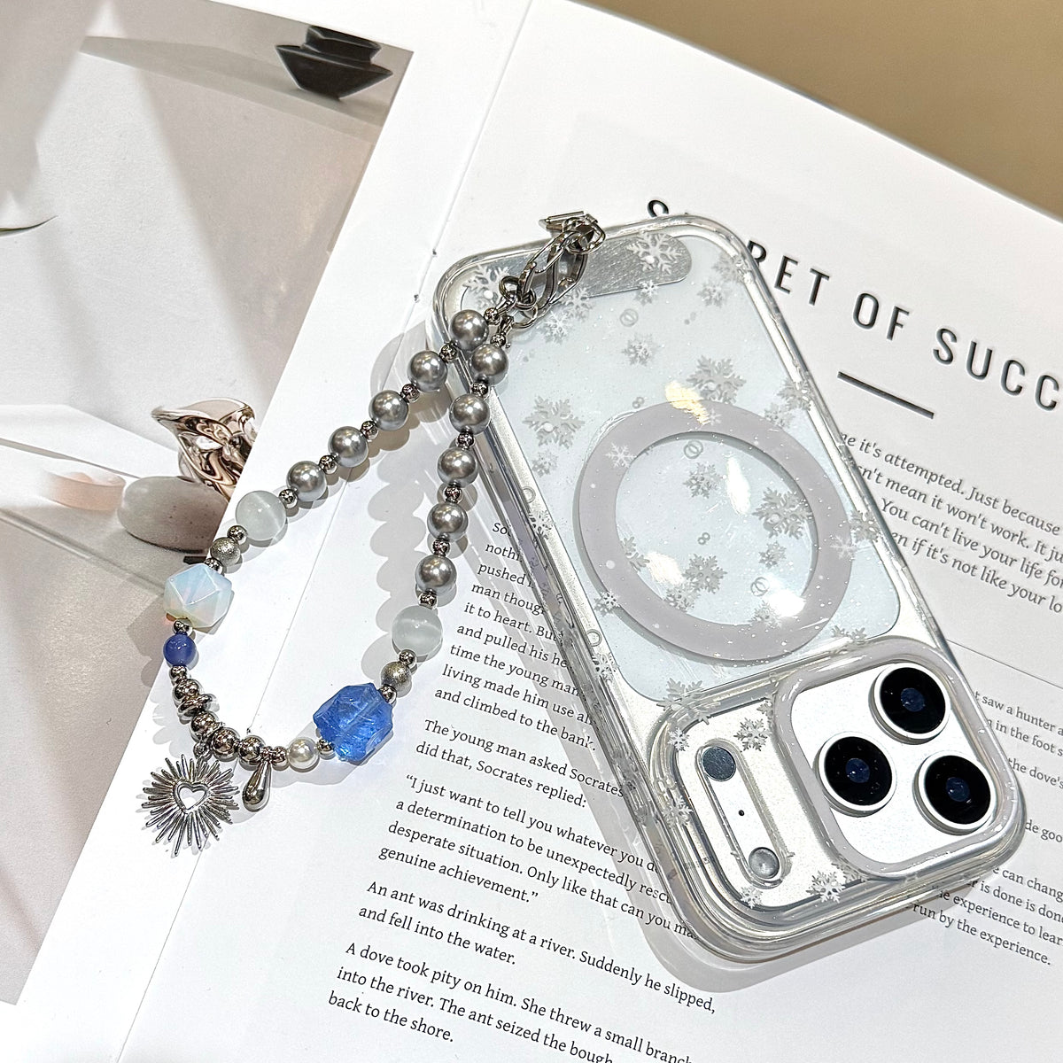 Azure Shell Phone Wristlet