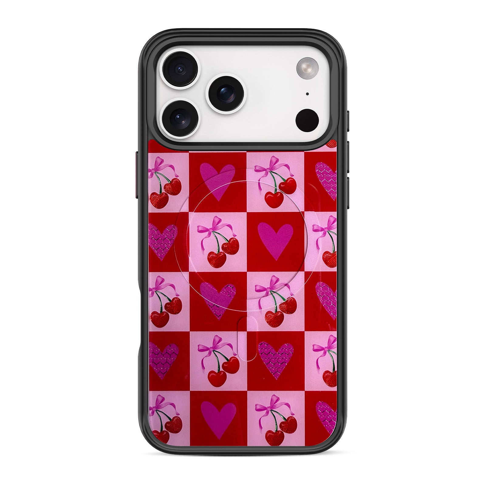 Cherry Grid Snap-On Case for iPhone 17 Series