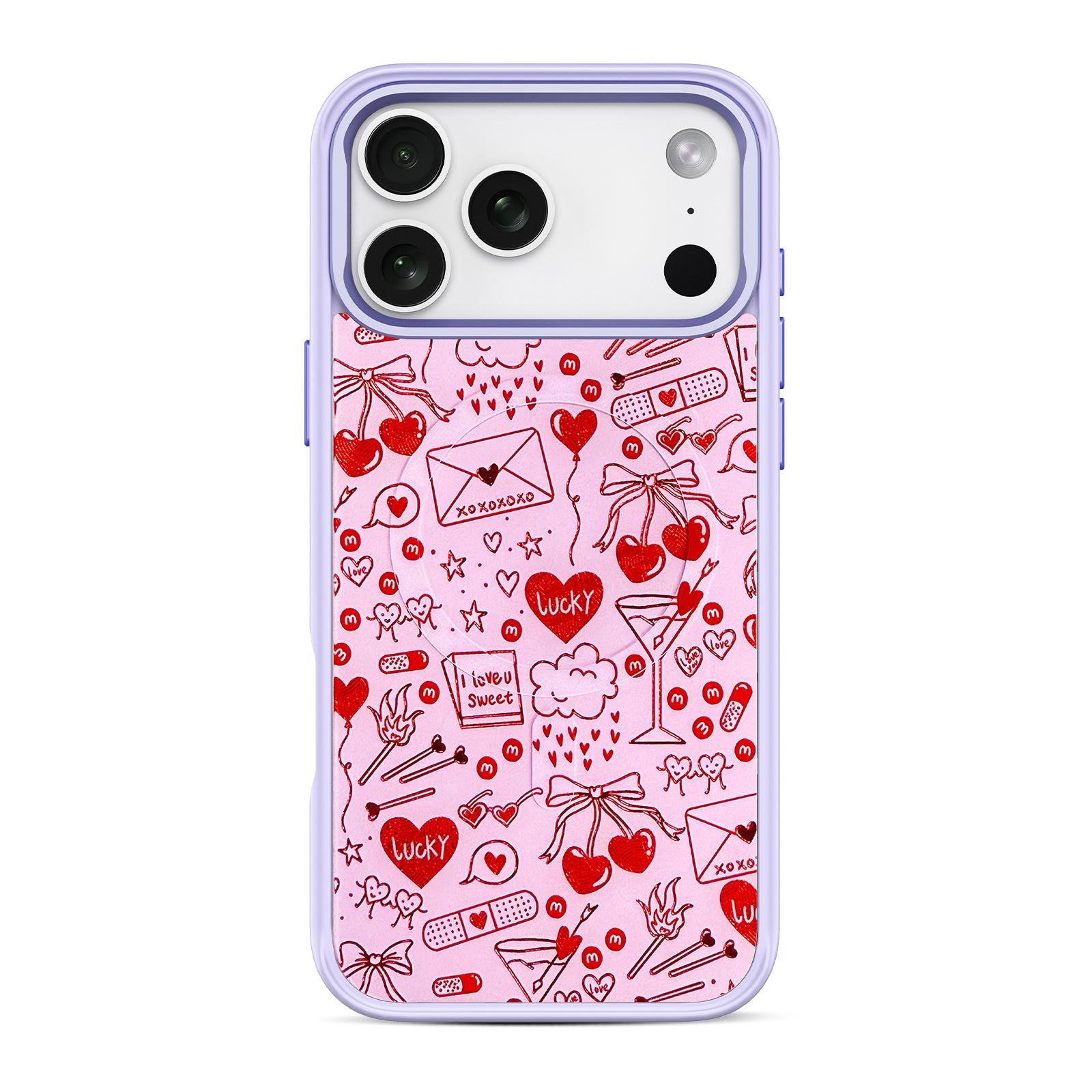 Cherry Line Art Snap-On Case for iPhone 17 Series