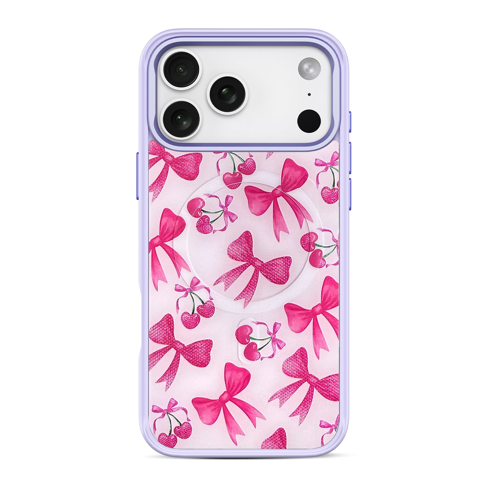 Lovely Cherry Bow Snap-On Case for iPhone 17 Series