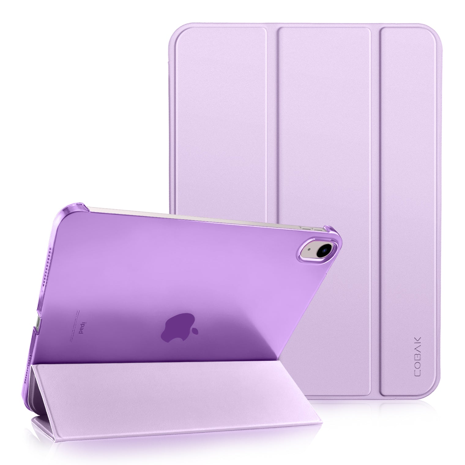 iPad 11th Gen (10th Compatible) Slim Stand Cover with Clear Hard Back, Touch ID#Color_Gray Violet