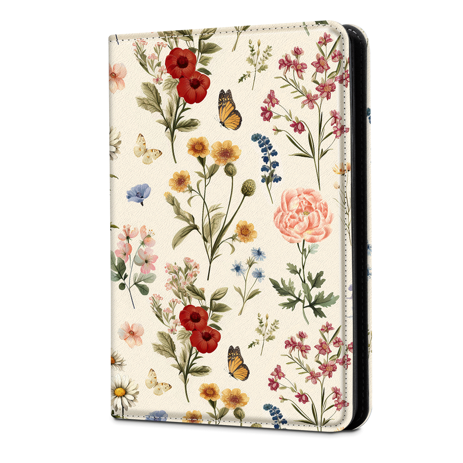 Kindle Paperwhite 12th Gen (2024 7 inch) stand-Prints Case#Color_Orange Floral