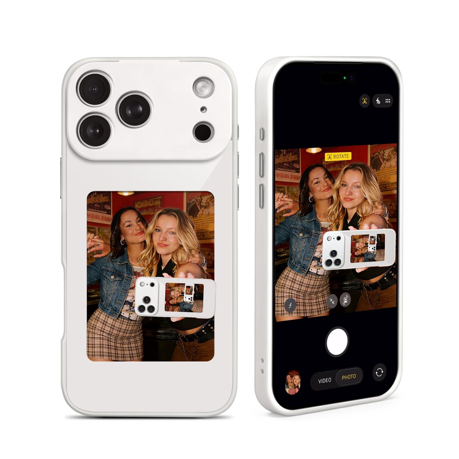 iPhone 17 Pro Max NFC E-Ink 4.0" HD Display Case#Color Clear White