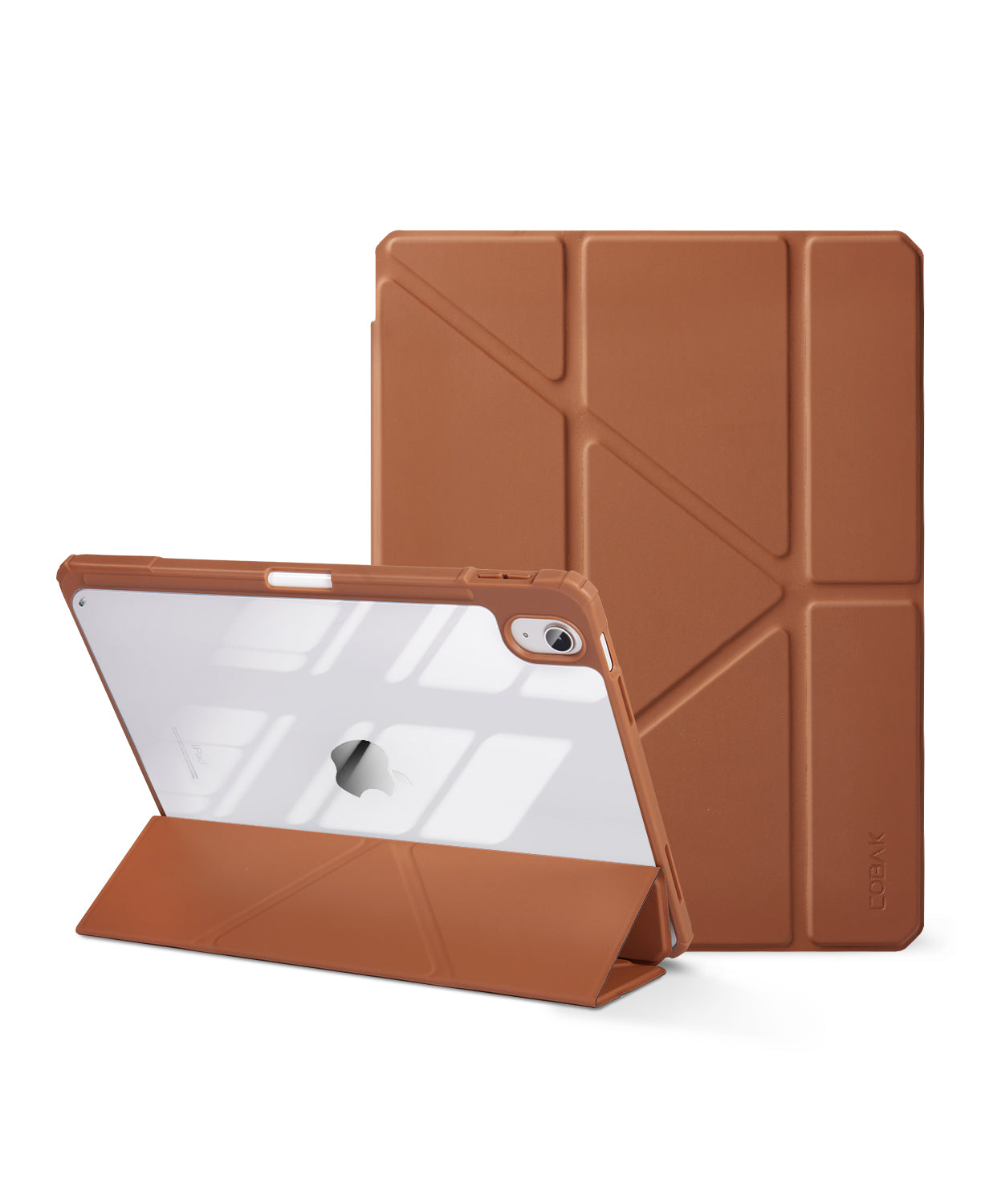iPad 11th Gen (10th Compatible) Case With Y-Fold Magnetic Stand#Color_Coffe Brown