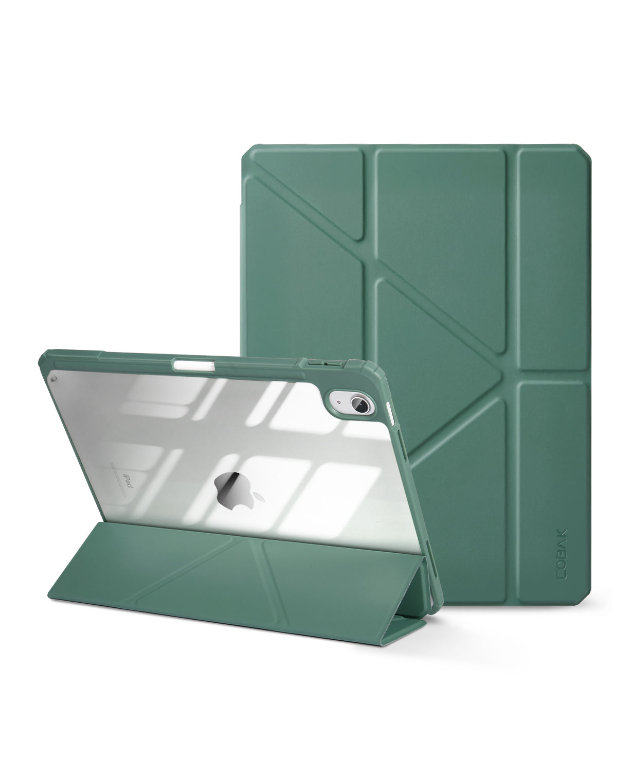 iPad 11th Gen (10th Compatible) Case With Y-Fold Magnetic Stand#Color_Dark Green