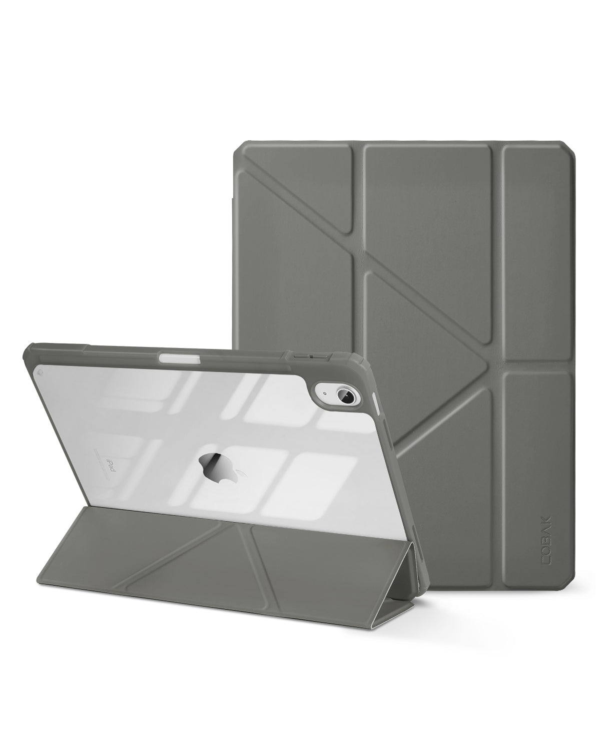 iPad 11th Gen (10th Compatible) Case With Y-Fold Magnetic Stand#Color_Dark Gray