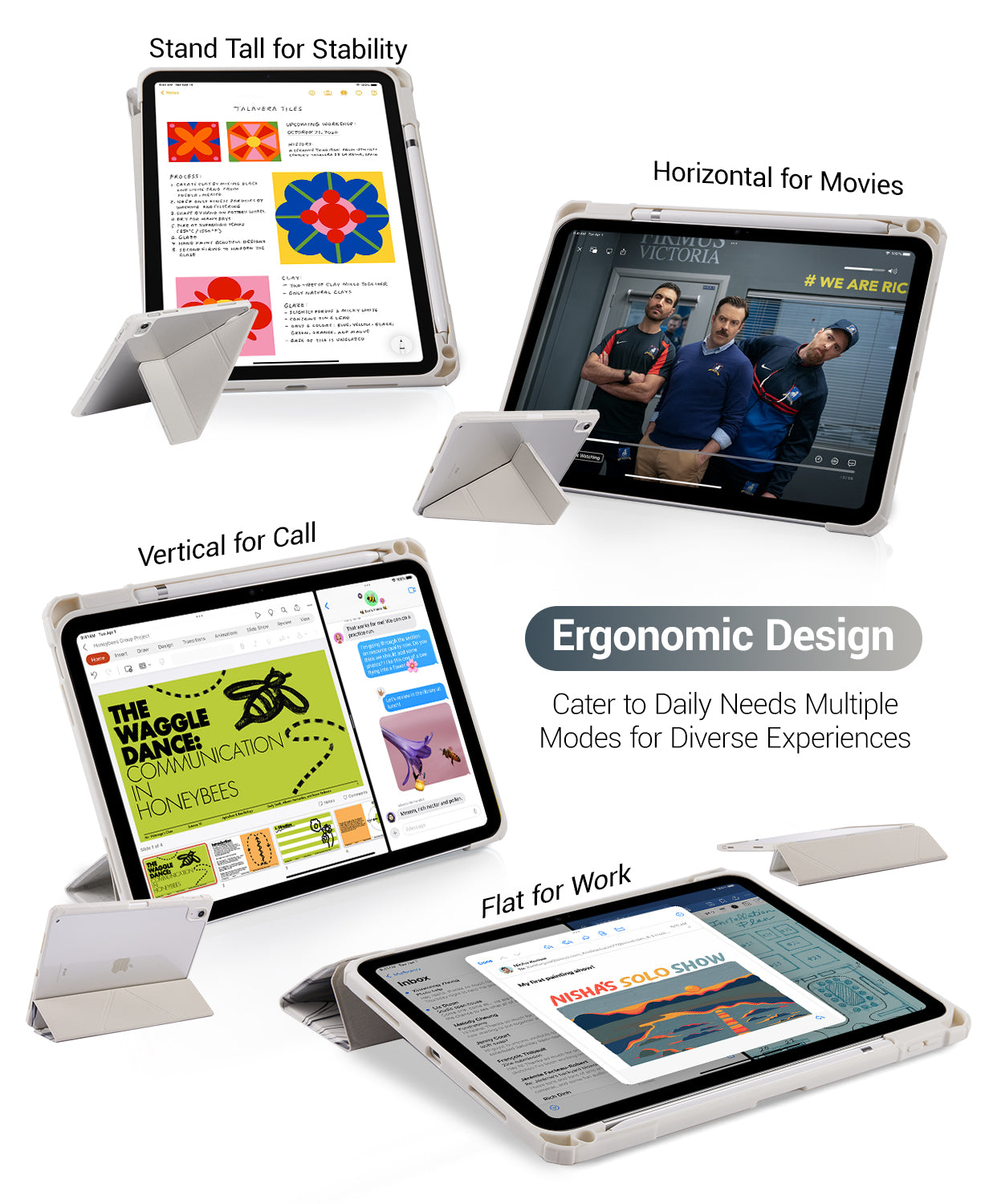 iPad 11th Gen (10th Compatible) Case With Y-Fold Magnetic Stand#Color_Sunflower