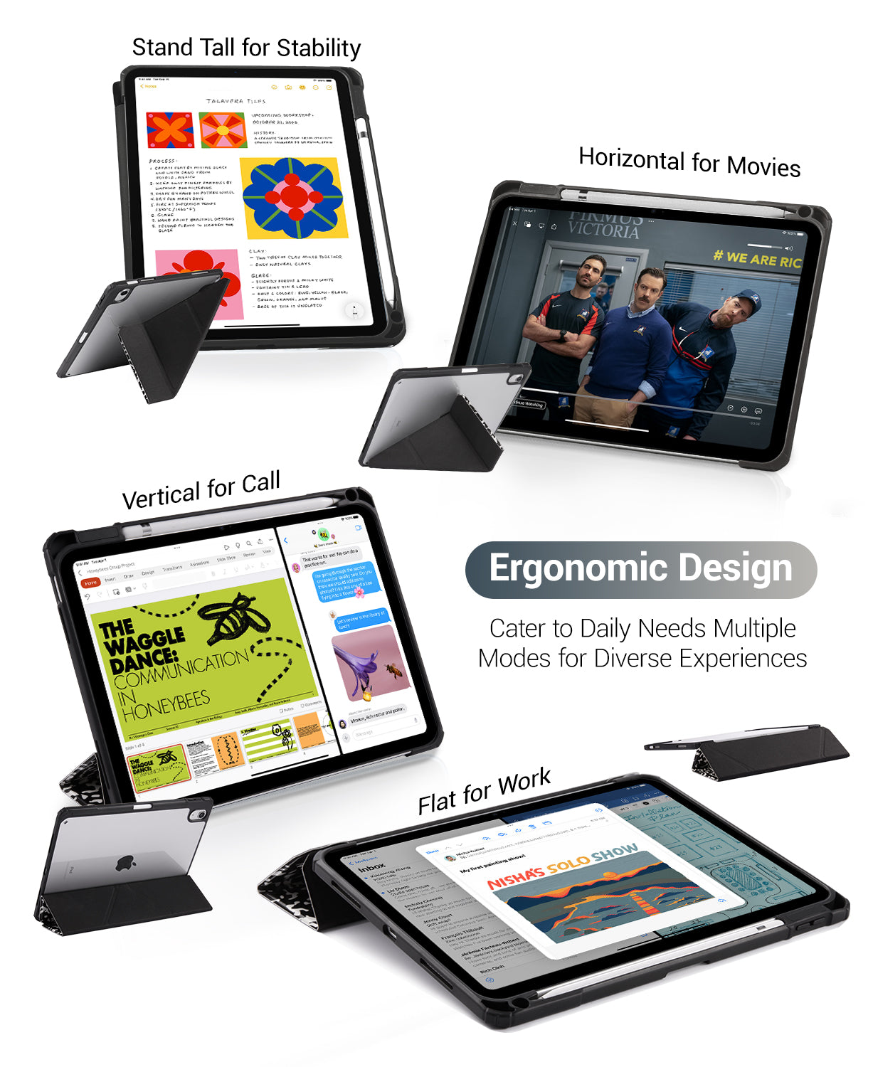 iPad 11th Gen (10th Compatible) Case With Y-Fold Magnetic Stand#Color_Composition Book