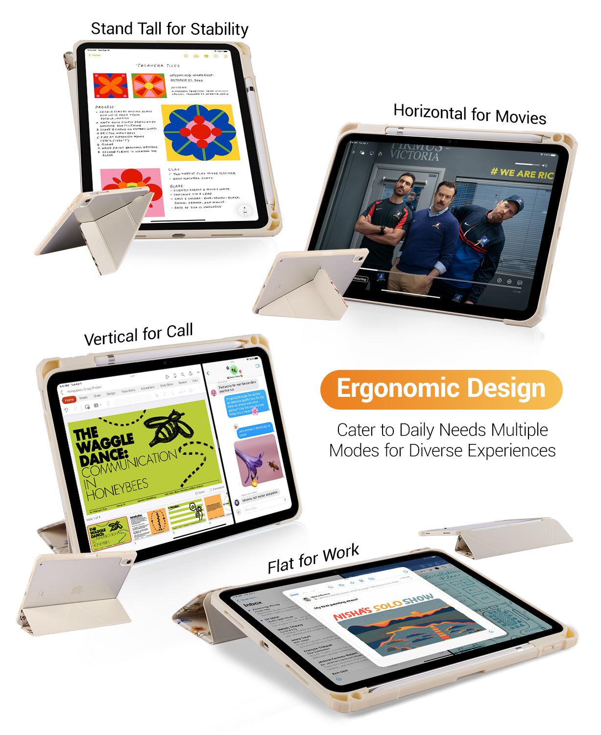 iPad 11th Gen (10th Compatible) Case With Y-Fold Magnetic Stand#Color_AntiqueFloralia