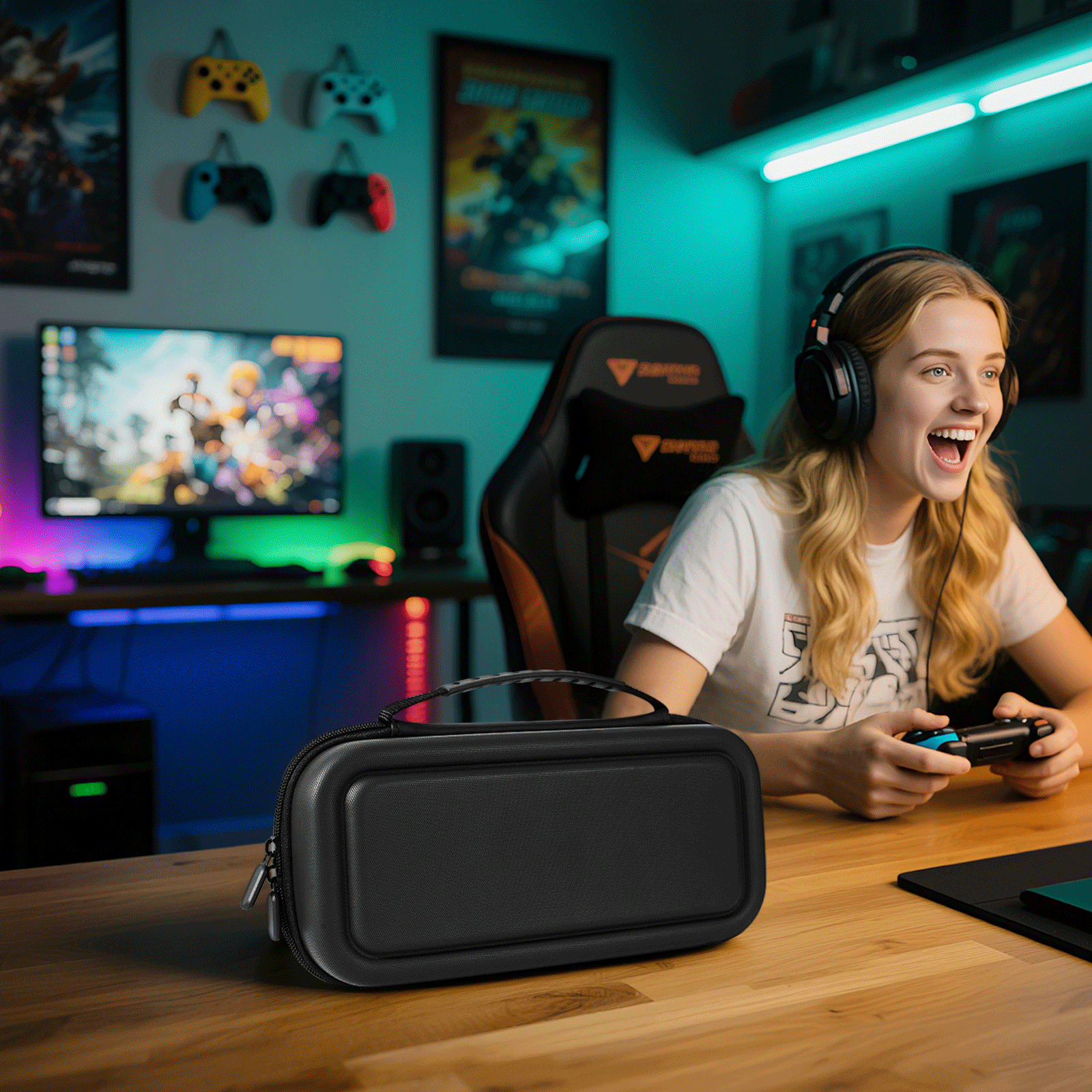 Black EVA storage bag For Nintendo Switch 2 (2025)