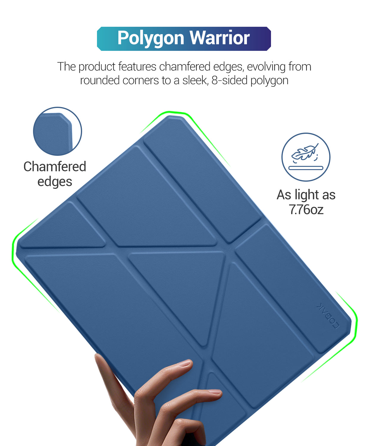 iPad 11th Gen (10th Compatible) Case With Y-Fold Magnetic Stand#Color_Dark Blue