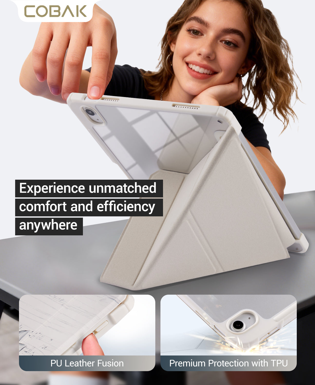 iPad 11th Gen (10th Compatible) Case With Y-Fold Magnetic Stand#Color_Sunflower