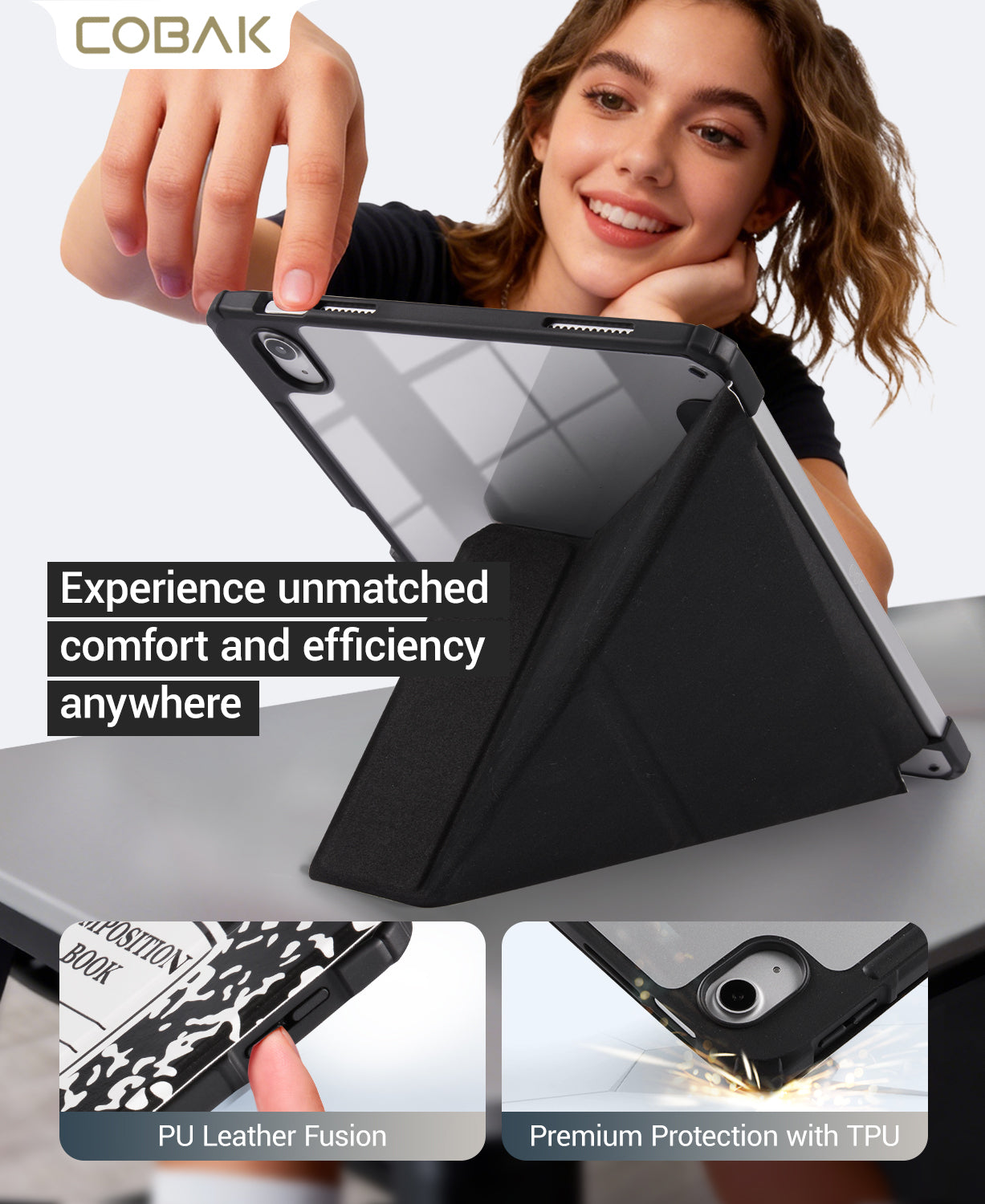 iPad 11th Gen (10th Compatible) Case With Y-Fold Magnetic Stand#Color_Composition Book