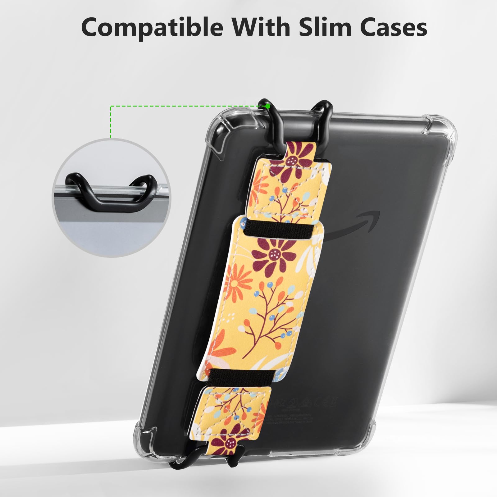 E-Book Tablet 6–7.5 inch Secure Hand Strap–Multiple Prints#Color_Vibrant Petals
