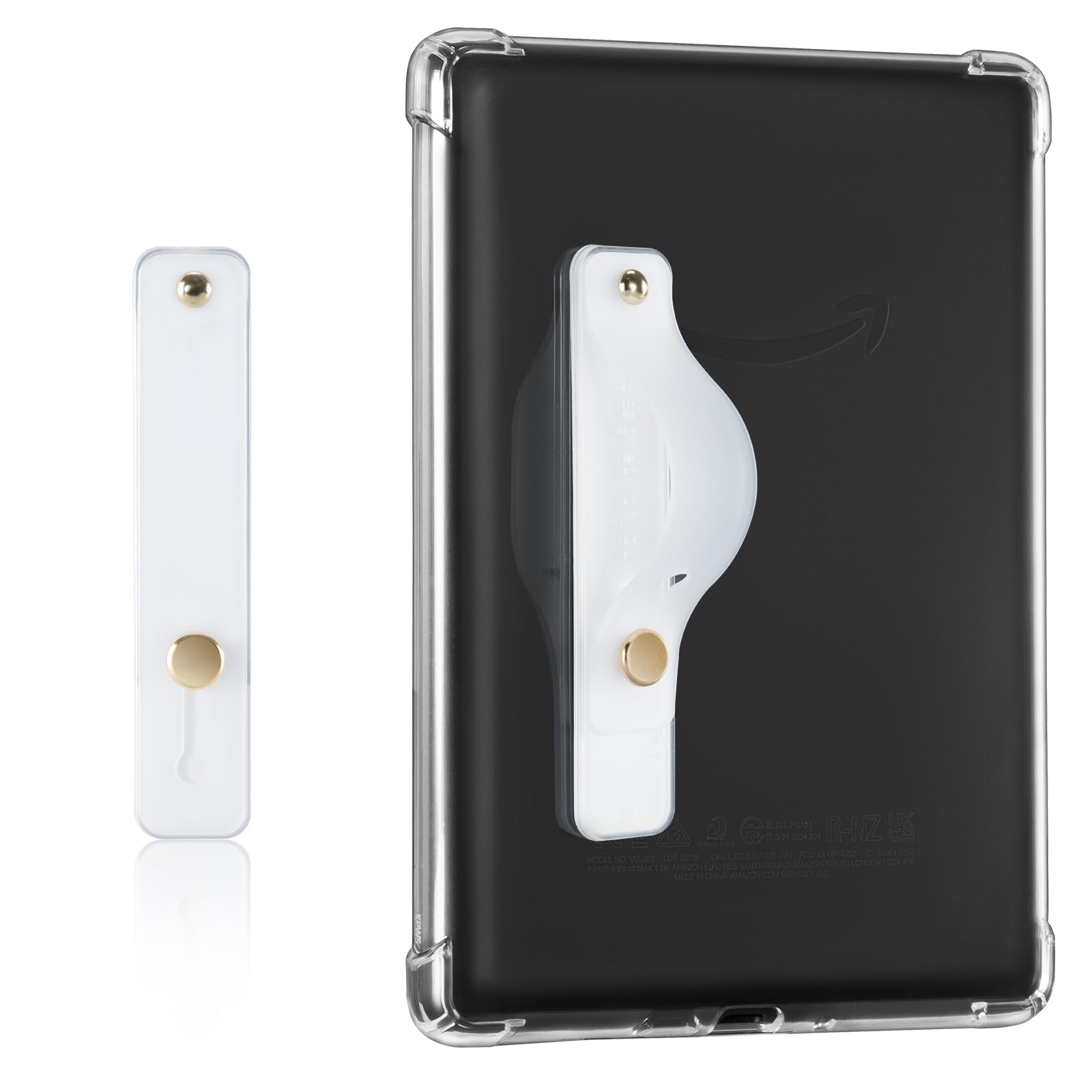 Hand Strap Holder for Kindle & Tablets#Color_Clear White
