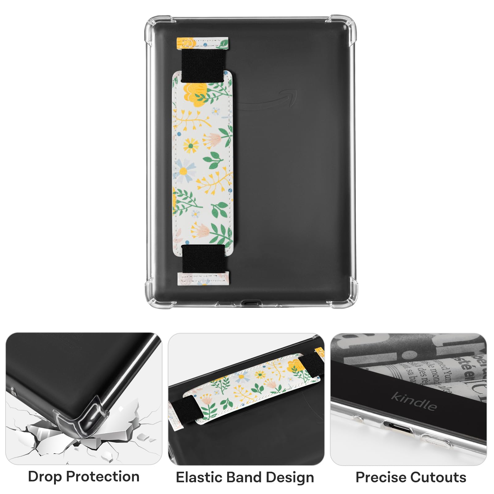 Eden Butterfly Flower Kindle Paperwhite 6th Hand Strap Case