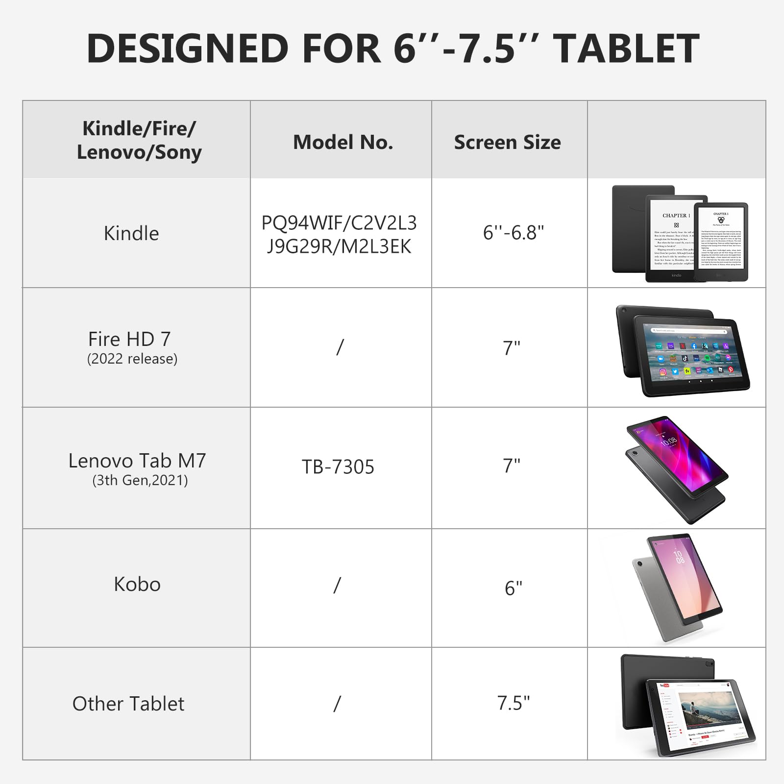 E-Book Tablet 6–7.5 inch Secure Hand Strap–Multiple Prints#Color_Black Star