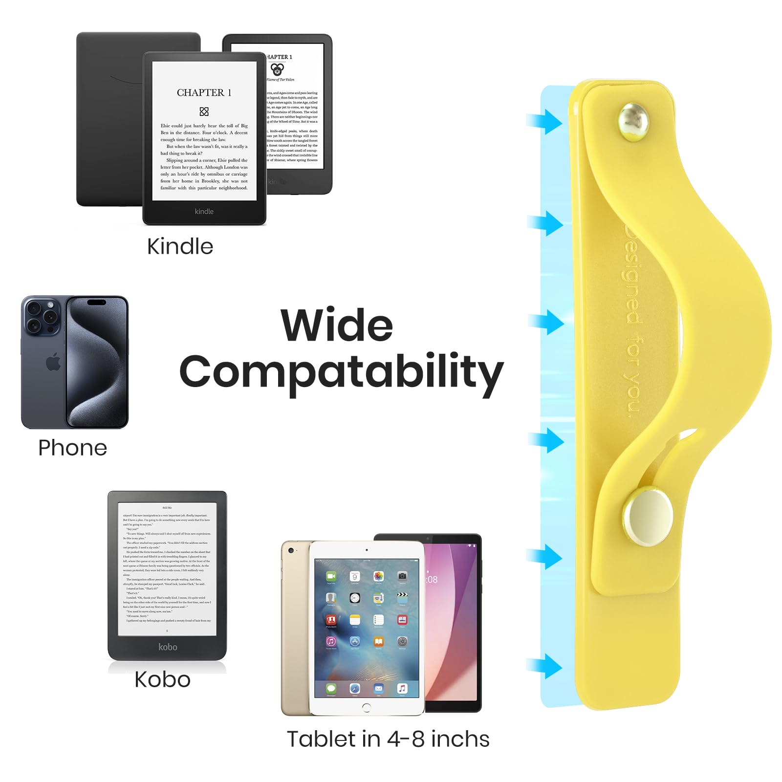 Hand Strap Holder for Kindle & Tablets#Color_Yellow