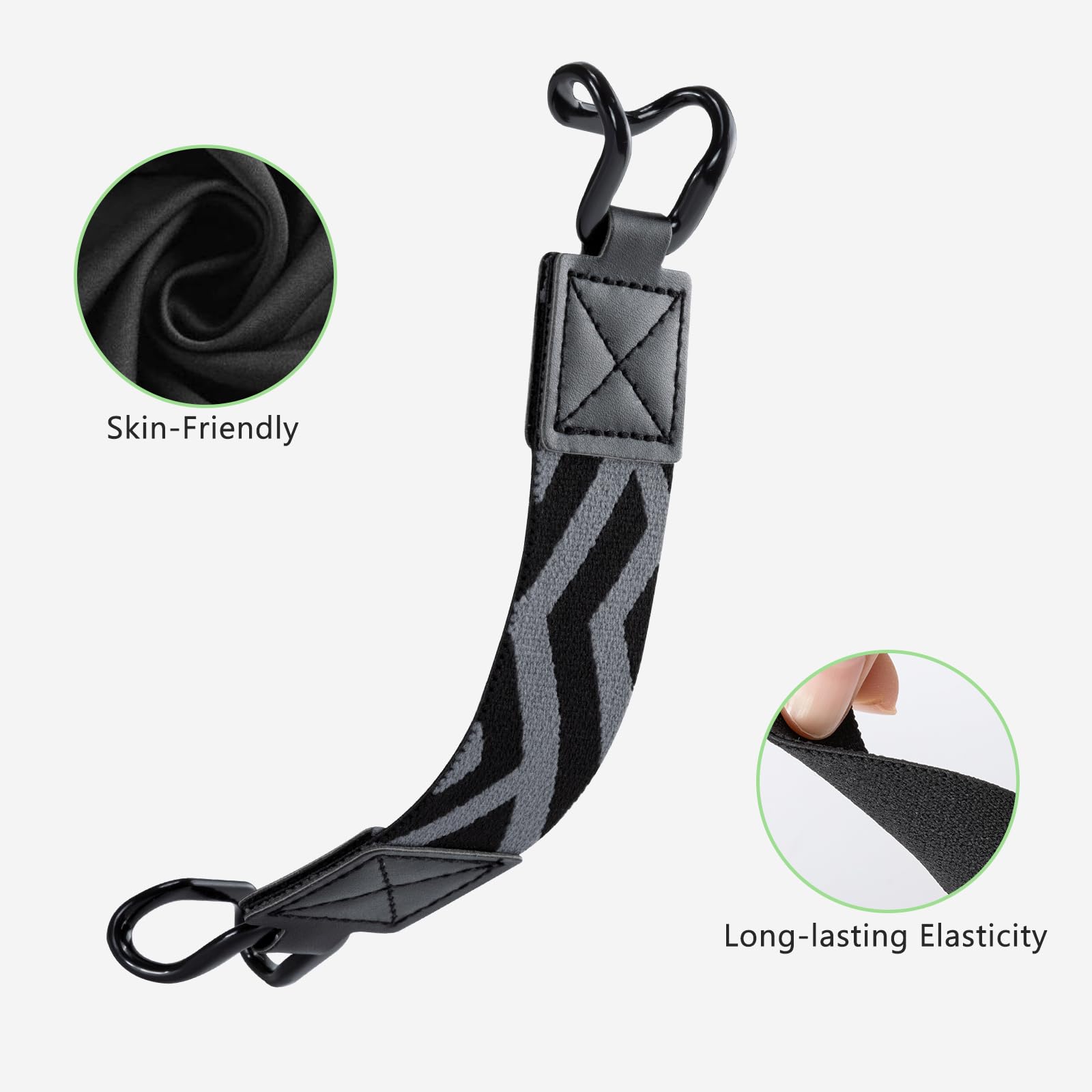 E-Book Tablet 6–7.5 inch Secure Hand Strap–Multiple Prints#Color_Black Stripe-W