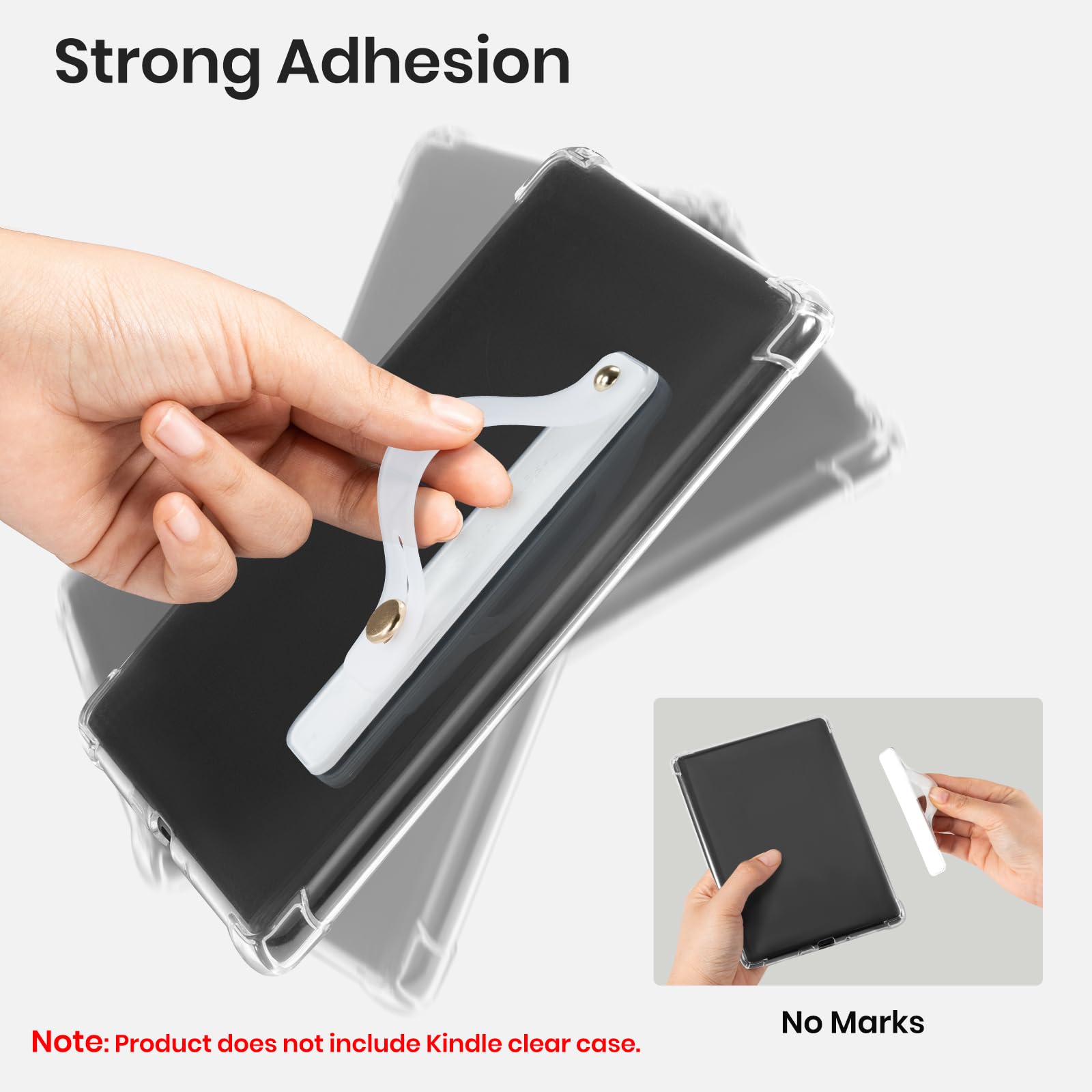 Hand Strap Holder for Kindle & Tablets#Color_Clear White