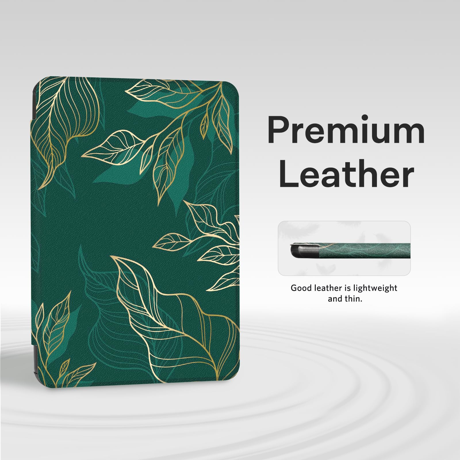 Kindle Paperwhite 12th Gen (2024 7 inch) Grip Case#Color_Dark Green Floral