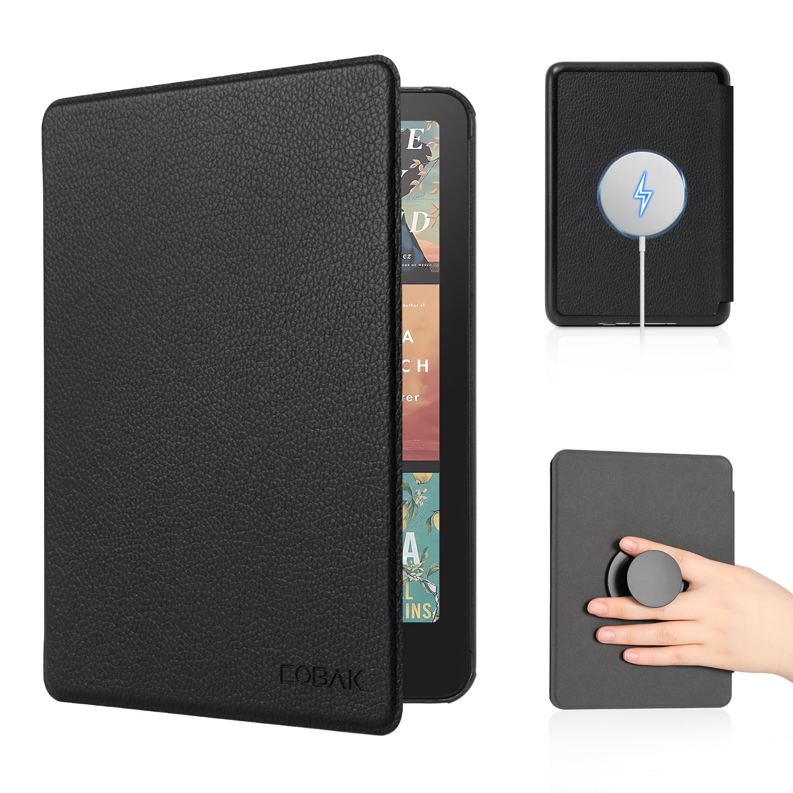 Essentials Kindle Paper White 6th-Magnetic Grips#Color_Black