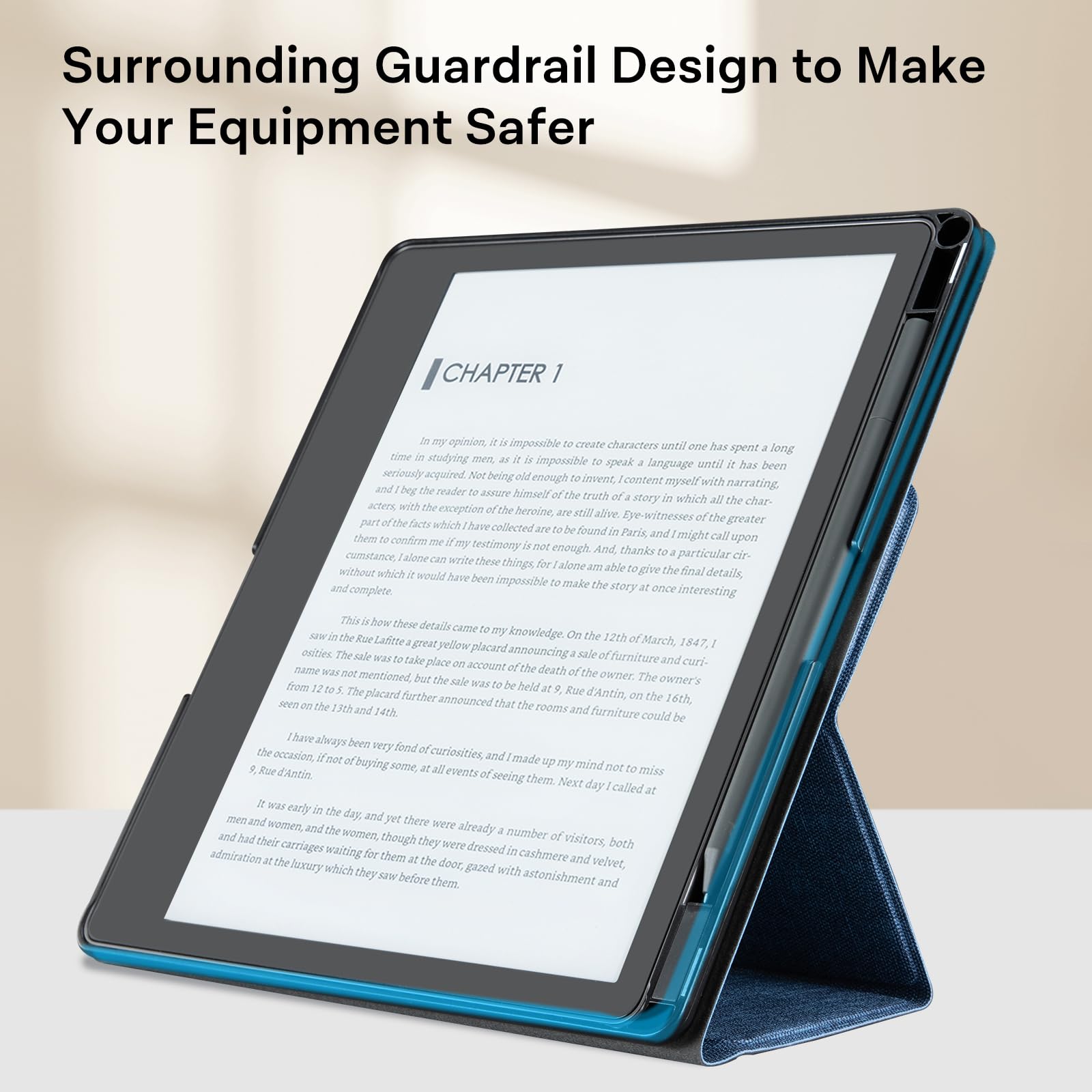 Essentials Fabric Blue Kindle Scribe Stand