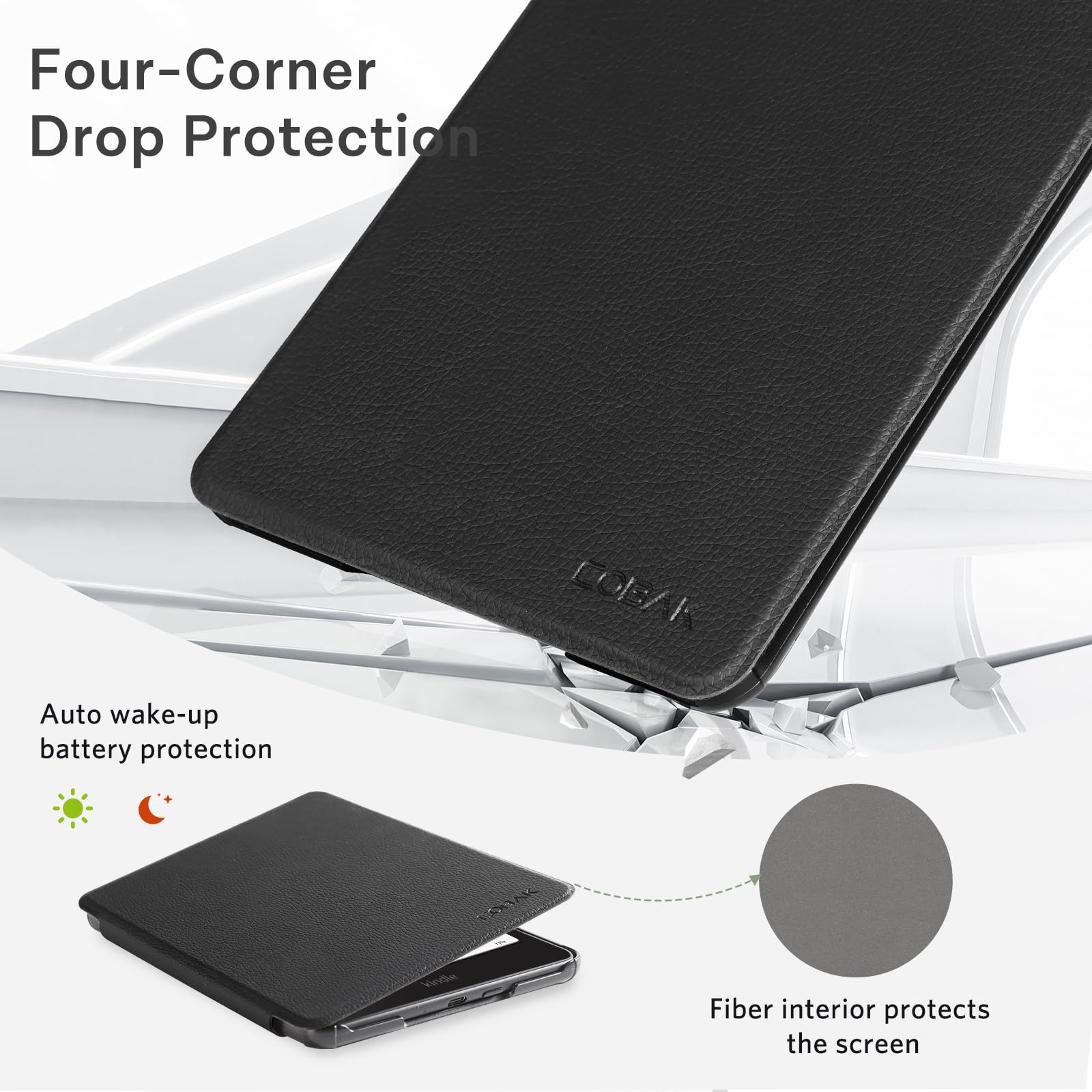 Essentials Kindle Paper White 6th-Magnetic Grips#Color_Black