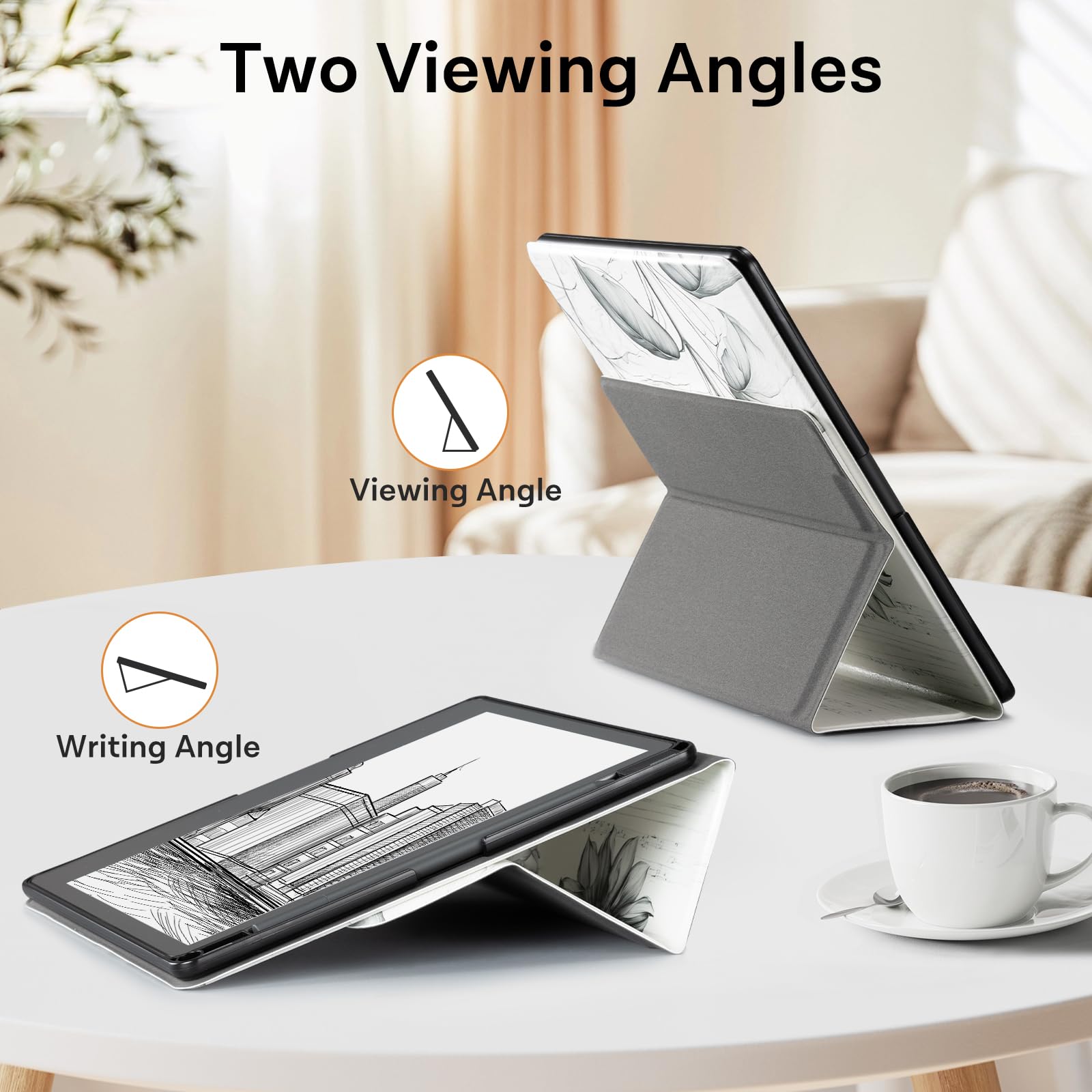 Eden Sketch Sunflower Kindle Scribe Stand Case
