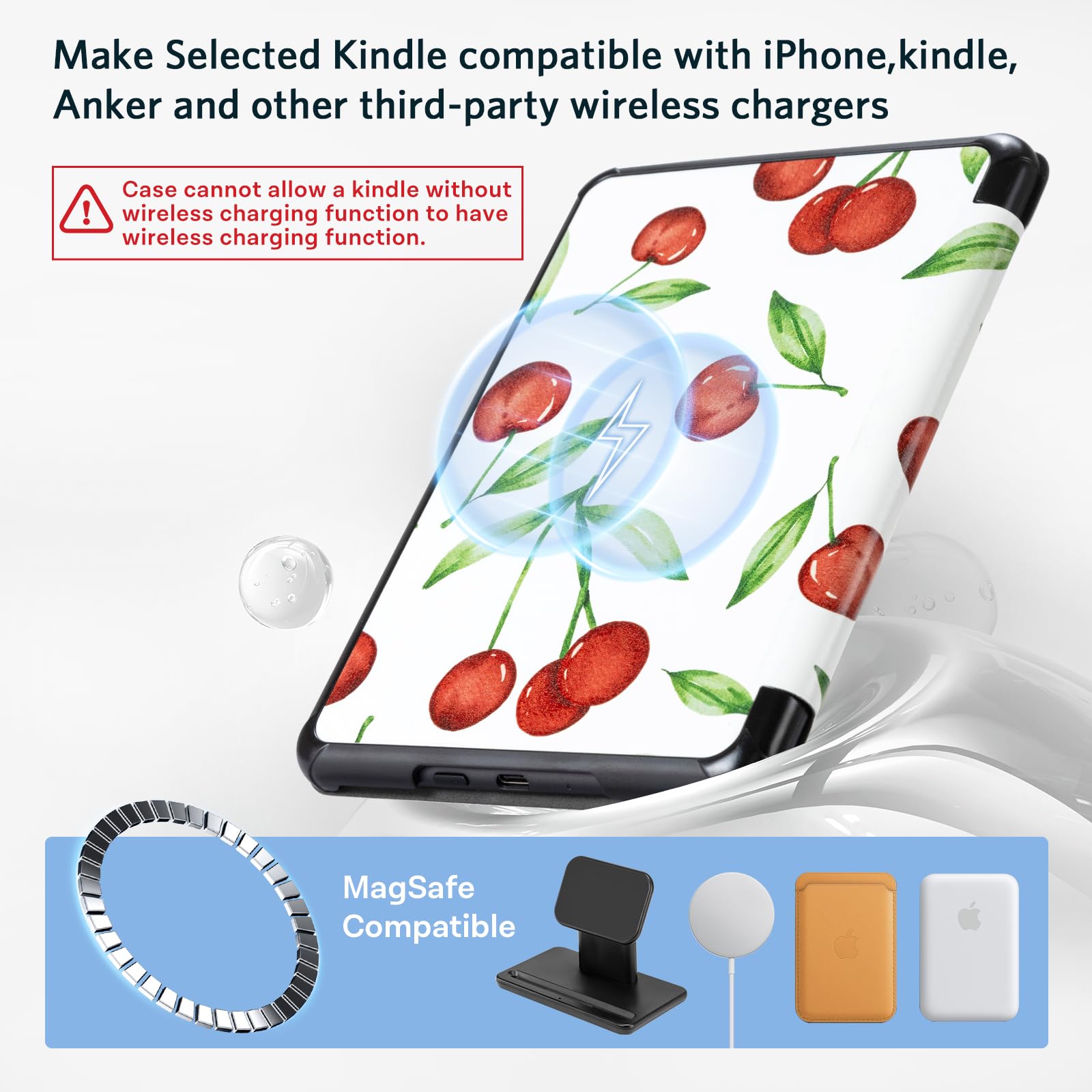 Kindle Paperwhite 12th Gen (2024 7 inch) Magnetic Case#Color_Cherry