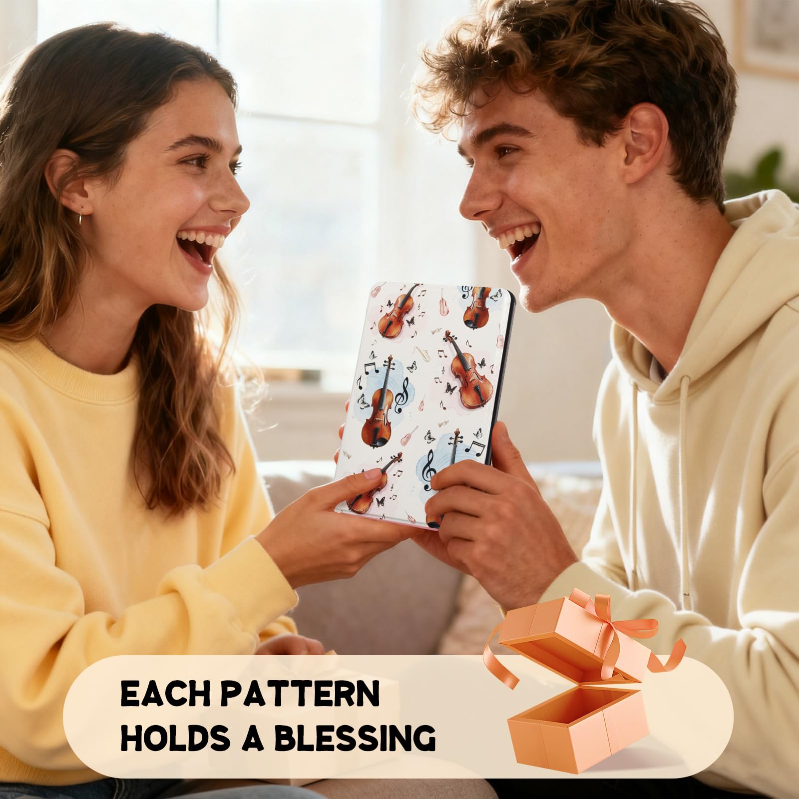 Kindle Paperwhite 12th Gen 7 inch (2024) Case With Stand–Cute Prints#Color_Melody Beige