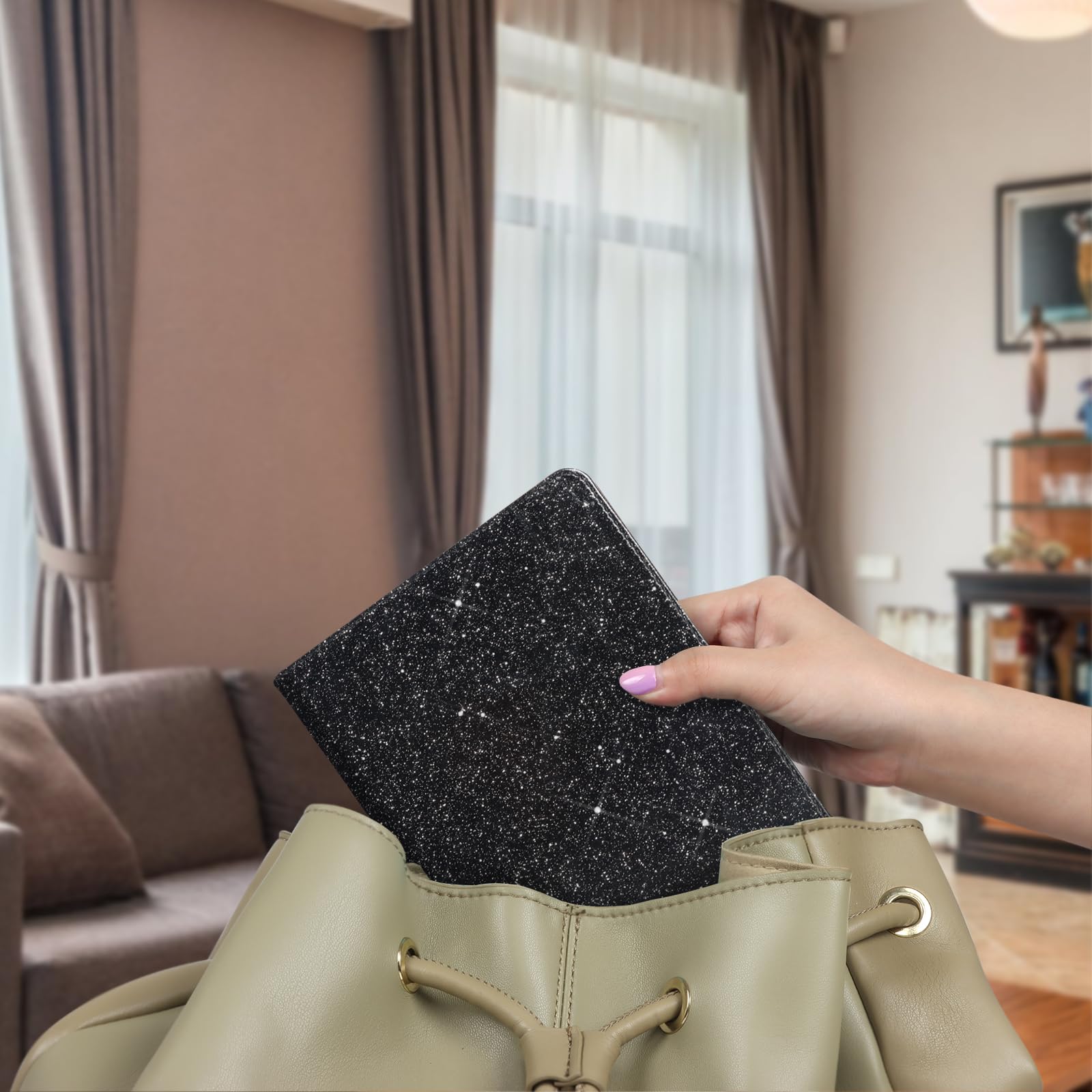 Kindle Paperwhite 12th Gen (2024 7 inch) stand-prints#Color_Black Glitter