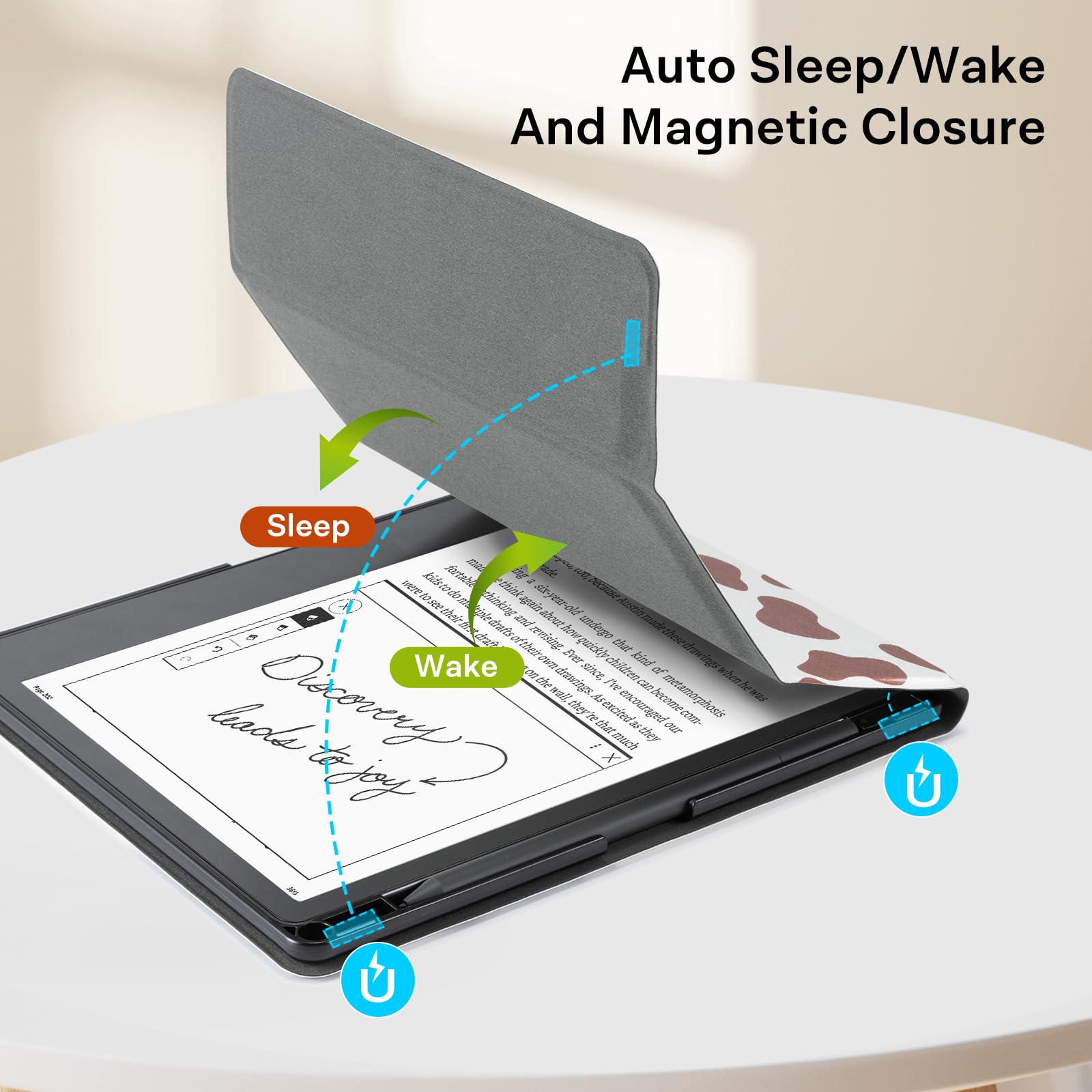 Ego Brown Cow Print Kindle Scribe Stand Case