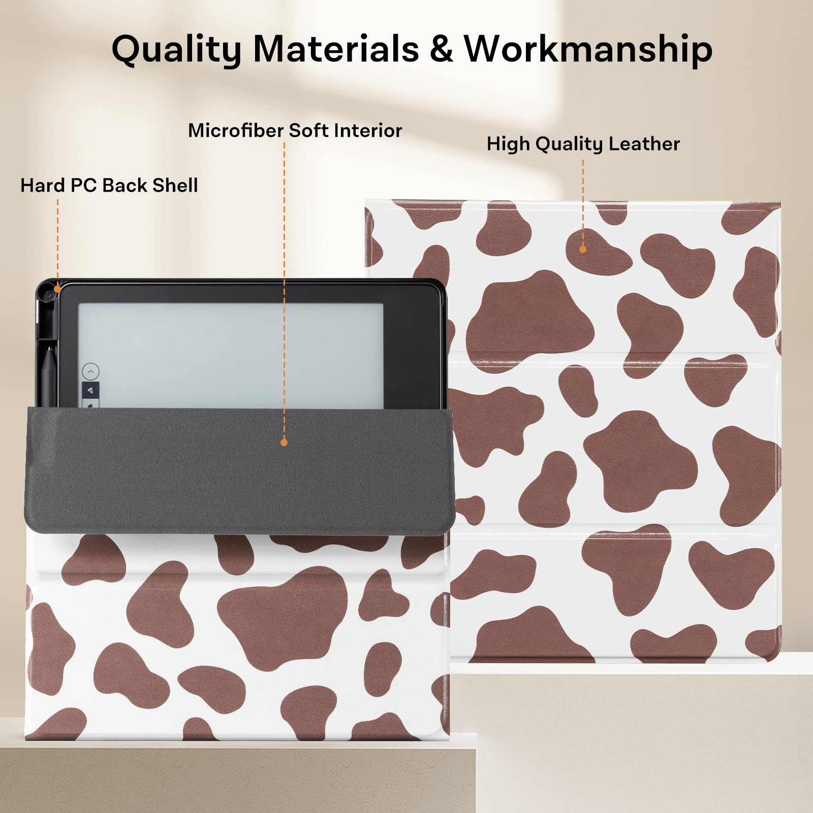 Ego Brown Cow Print Kindle Scribe Stand Case