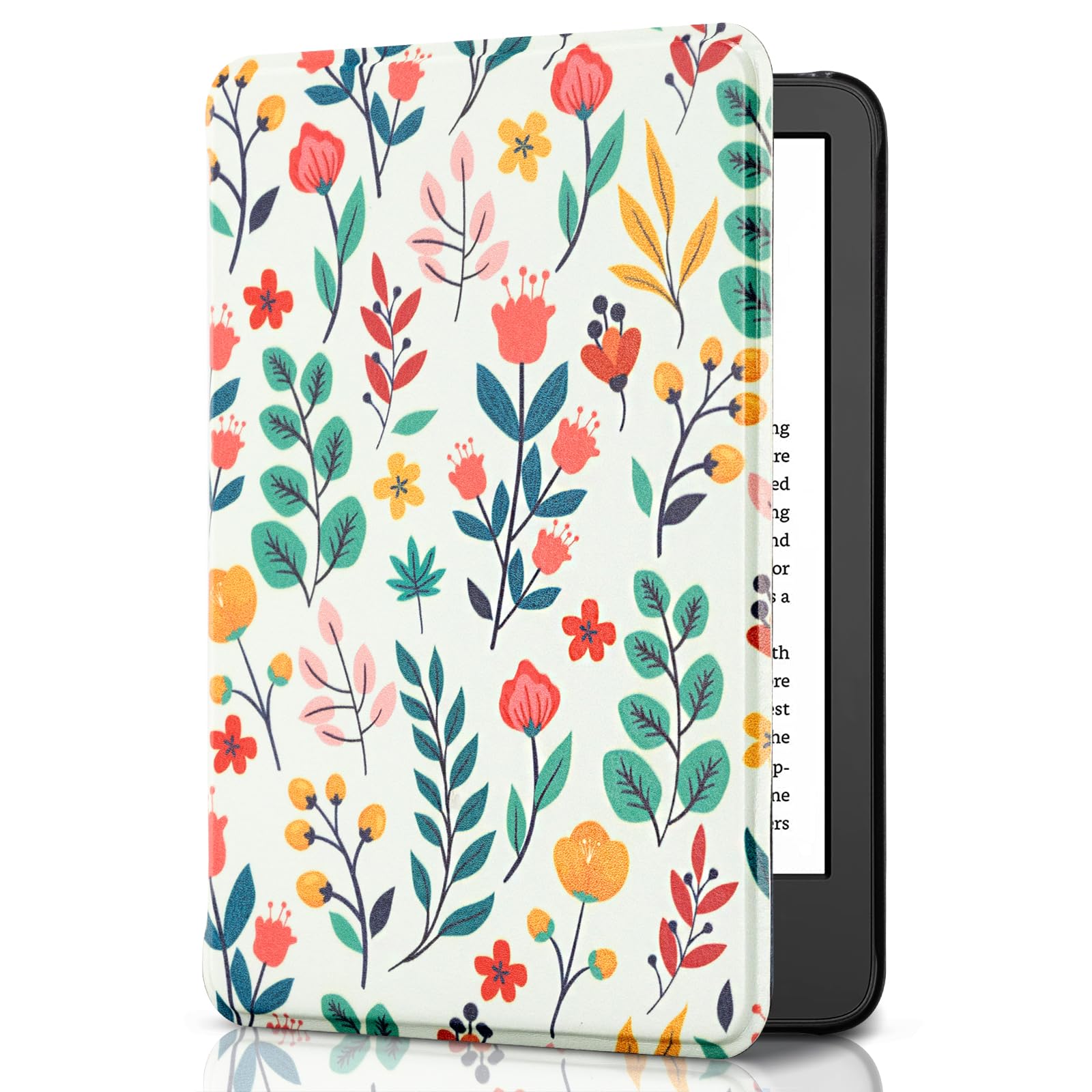 Eden Light Green Background with Floral Sea 6 inch kindle paperwhite basic Case
