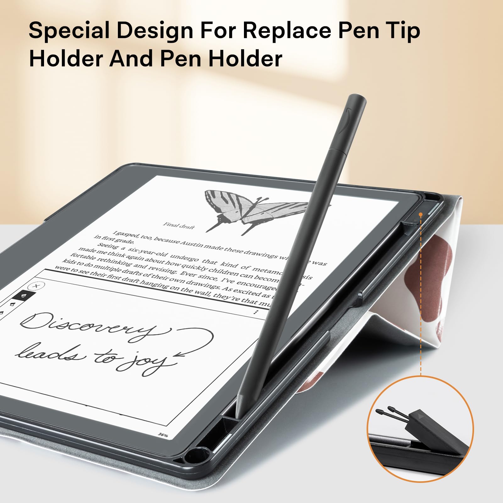 Ego Brown Cow Print Kindle Scribe Stand Case