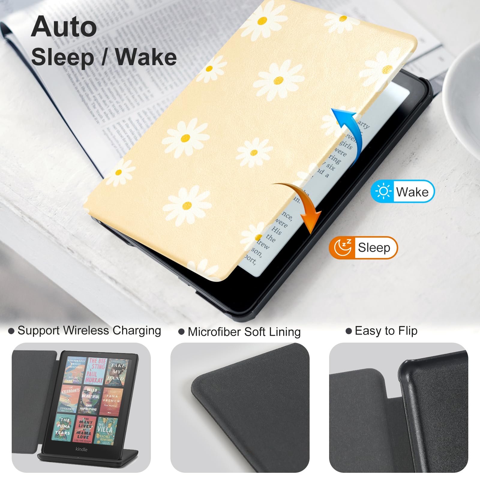 Kindle Paperwhite 12th Gen (2024 7 inch) Magnetic Case#Color_Beige