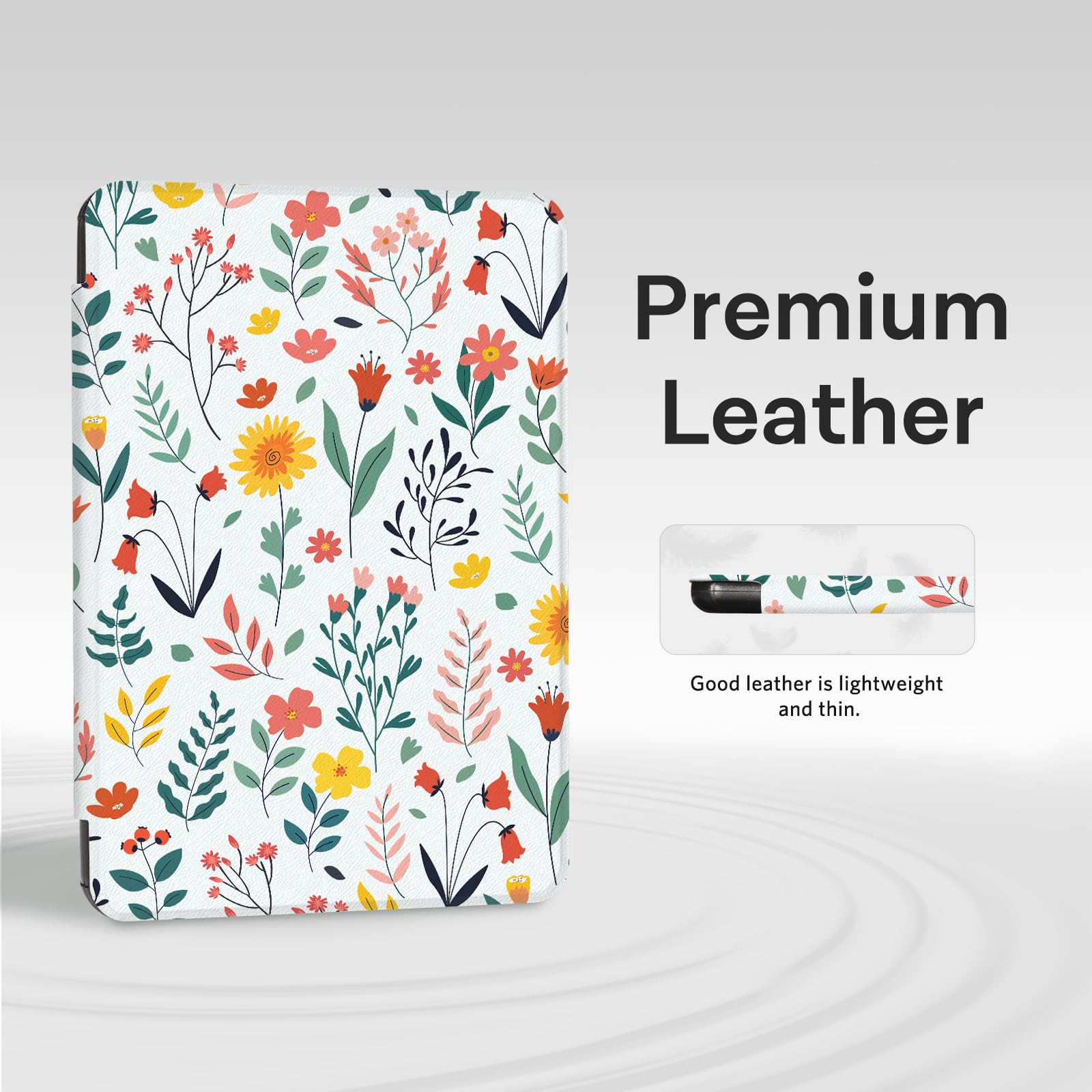 Kindle Paperwhite 12th Gen (2024 7 inch) Grip Case#Color_White Flower