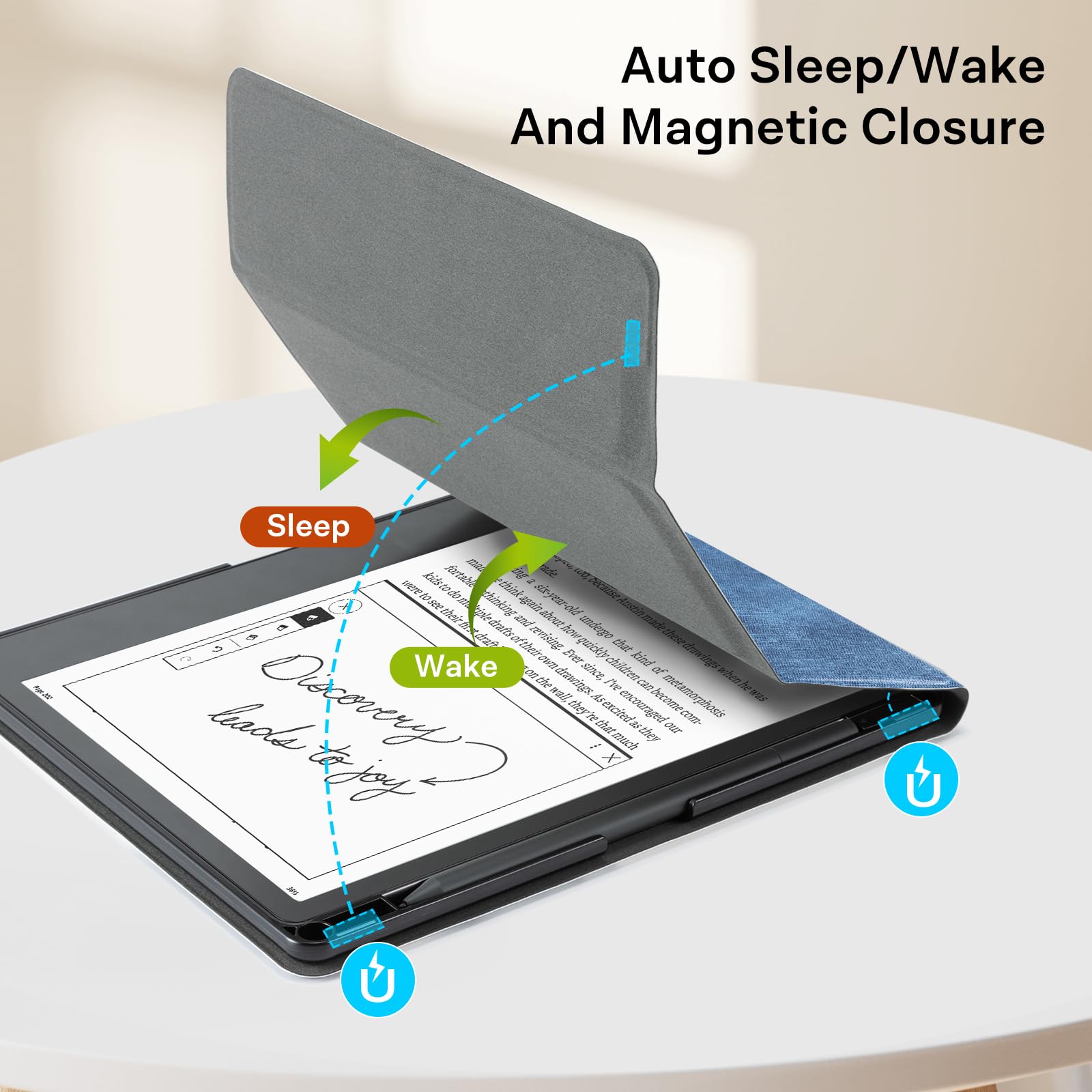 Essentials Fabric Blue Kindle Scribe Stand