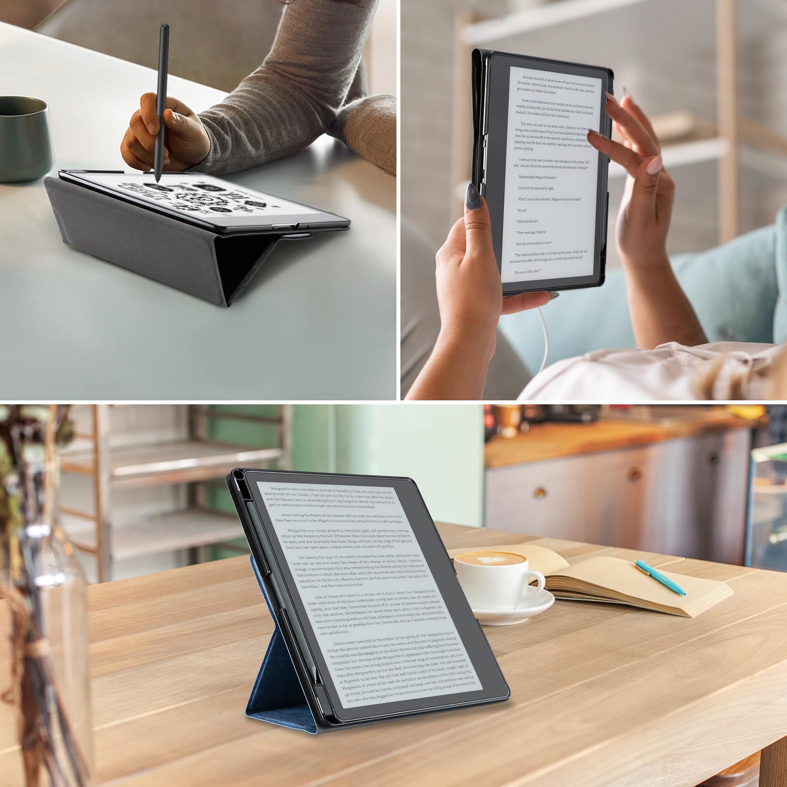 Essentials Fabric Blue Kindle Scribe Stand