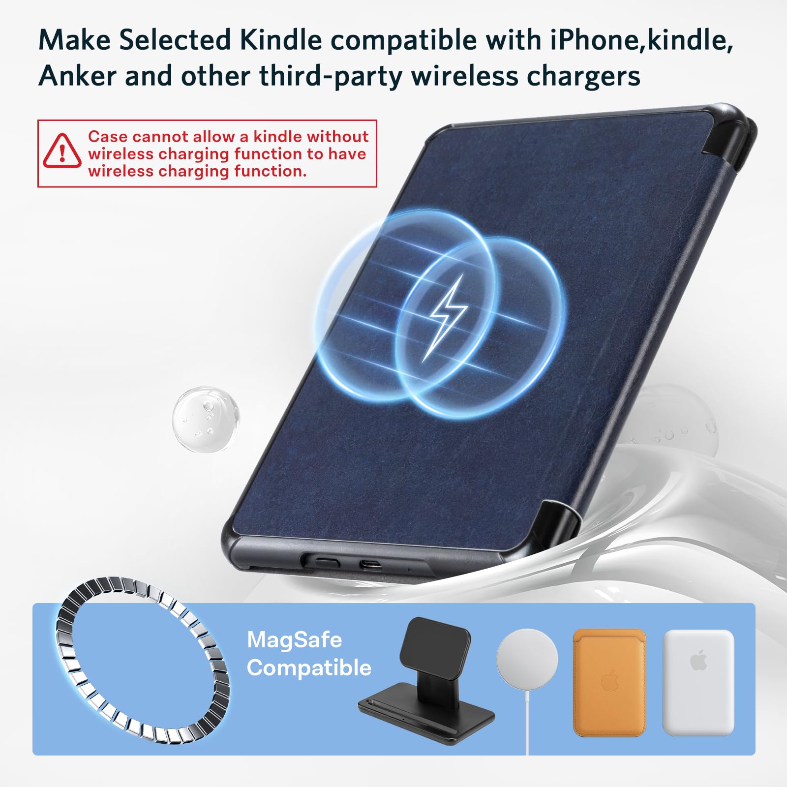 Kindle Paperwhite 12th Gen (2024 7 inch) Magnetic Case#Color_Dark Blue Notes