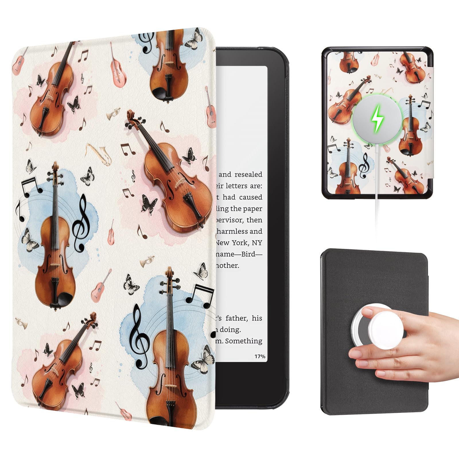 Kindle Paperwhite 12th Gen 7 inch (2024) Case With Stand–Cute Prints#Color_Melody Beige