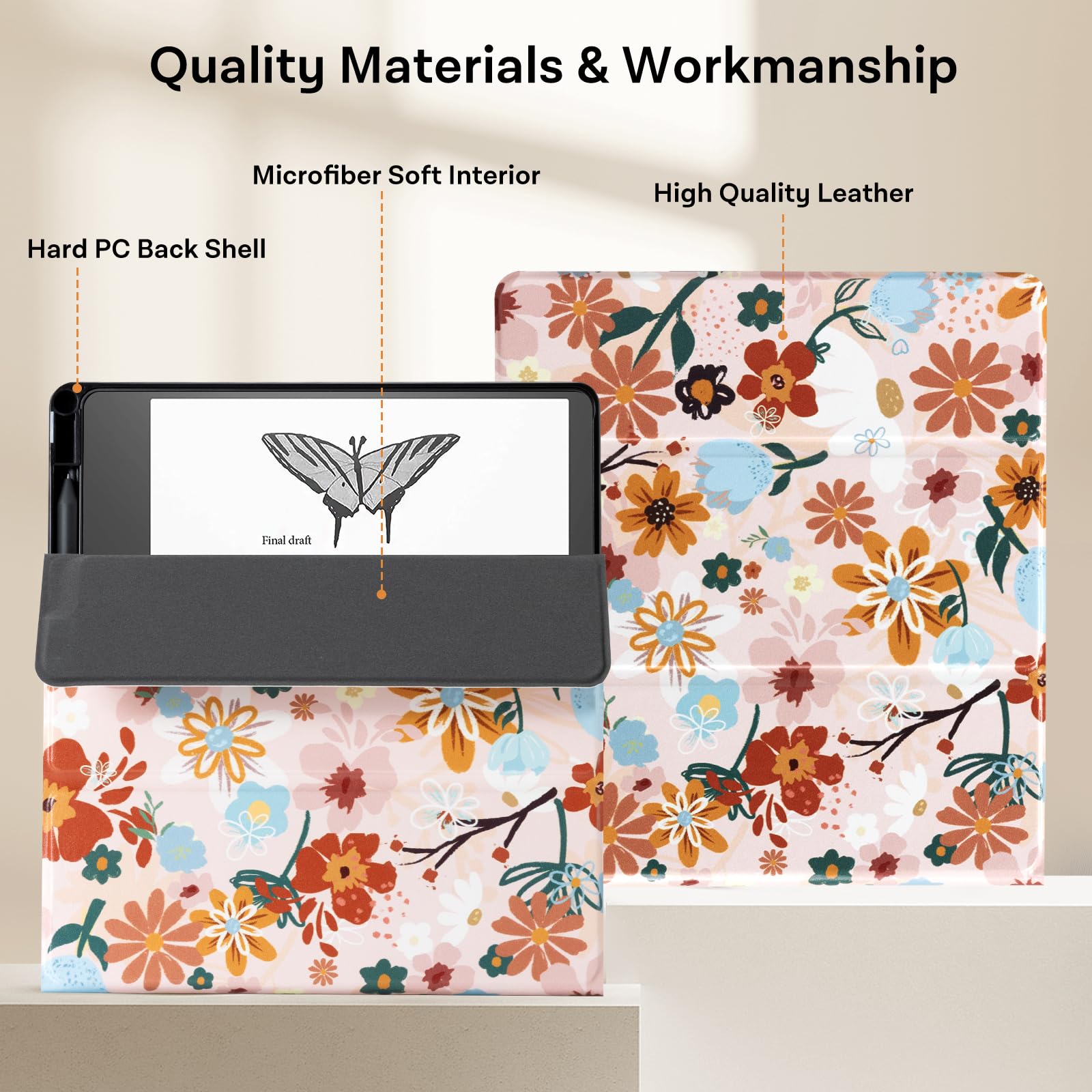 Eden Orange Jasmine Kindle Scribe Stand Case
