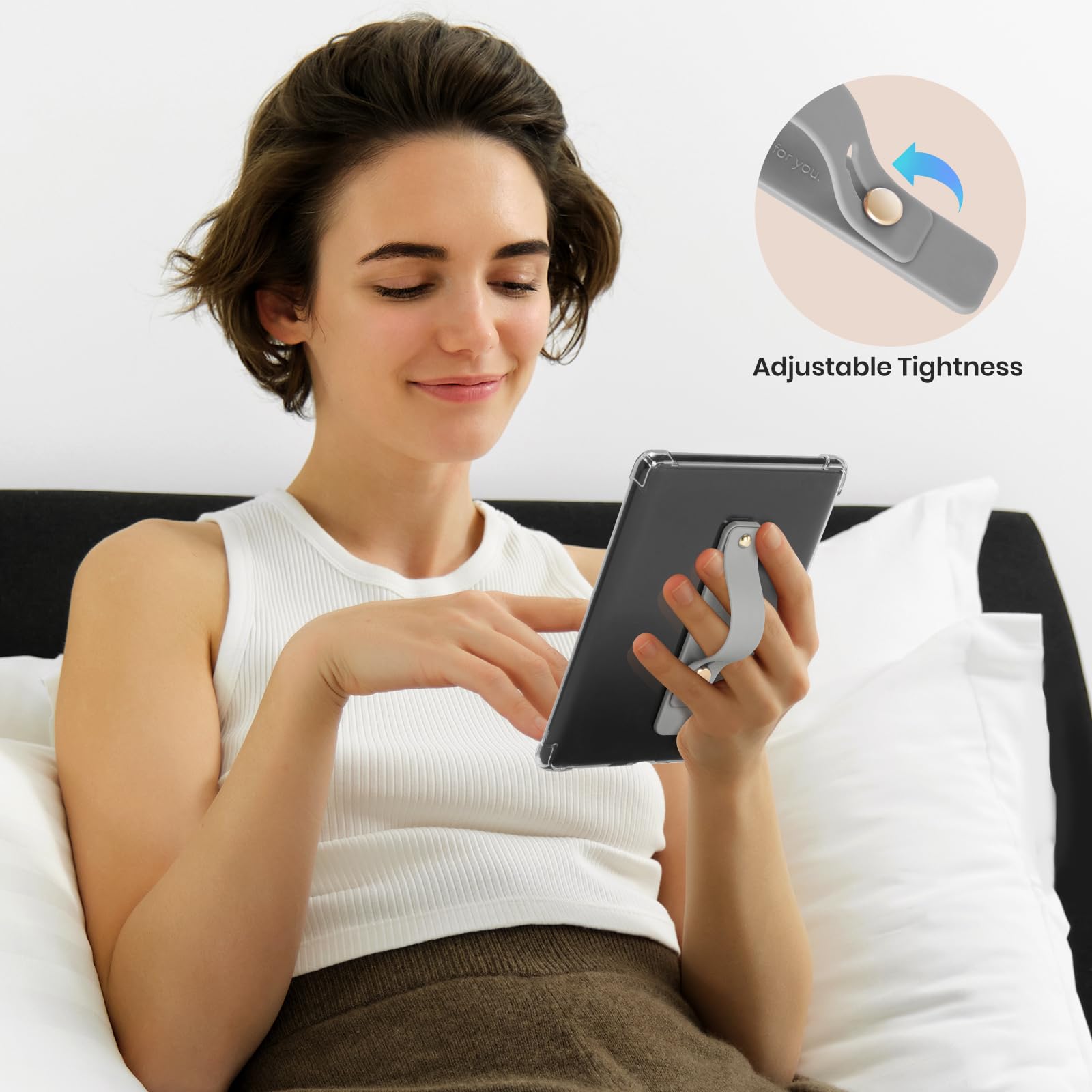 Hand Strap Holder for Kindle & Tablets#Color_Gray