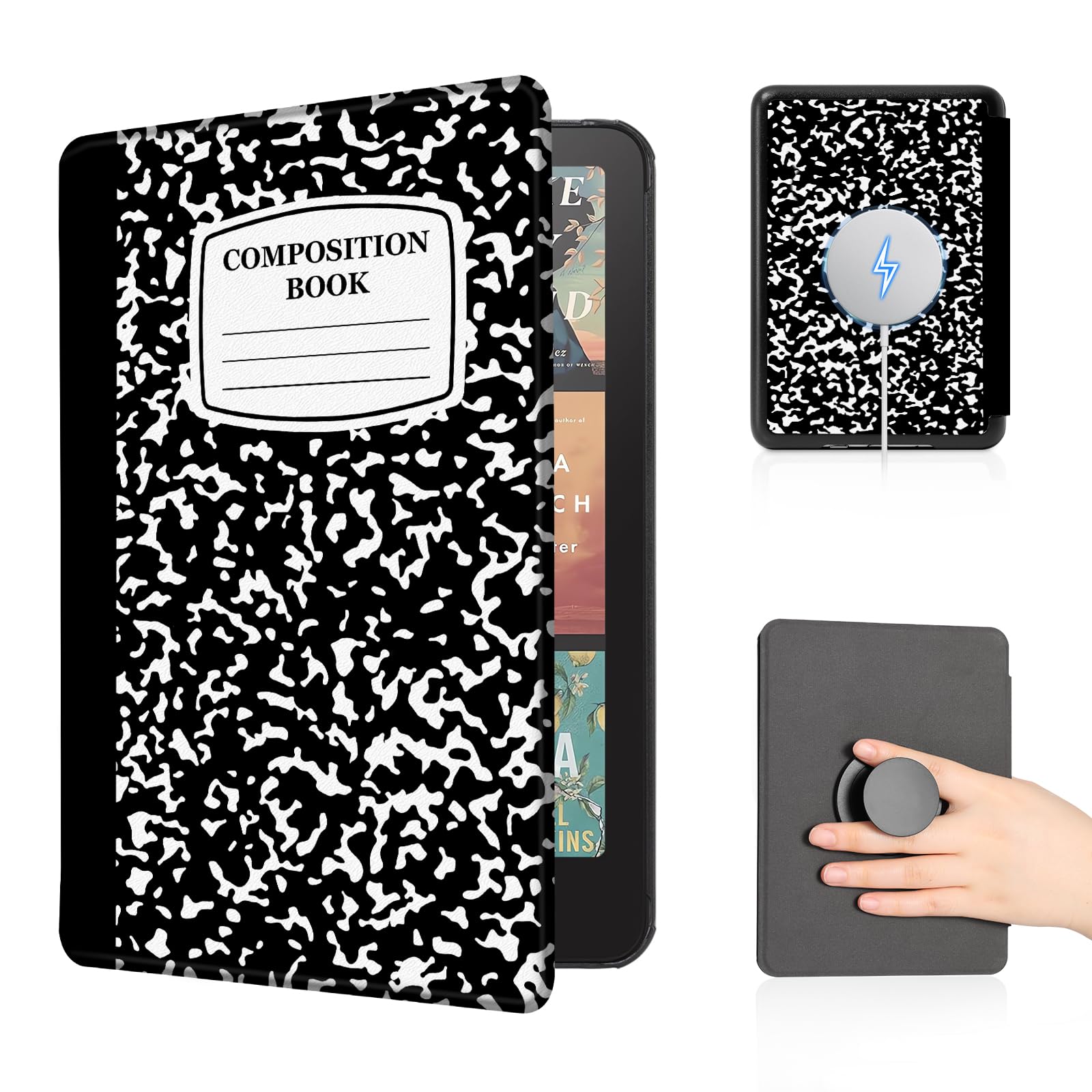 Kindle Paperwhite 12th Gen (2024 7 inch) Grip Case#Color_Black Notes