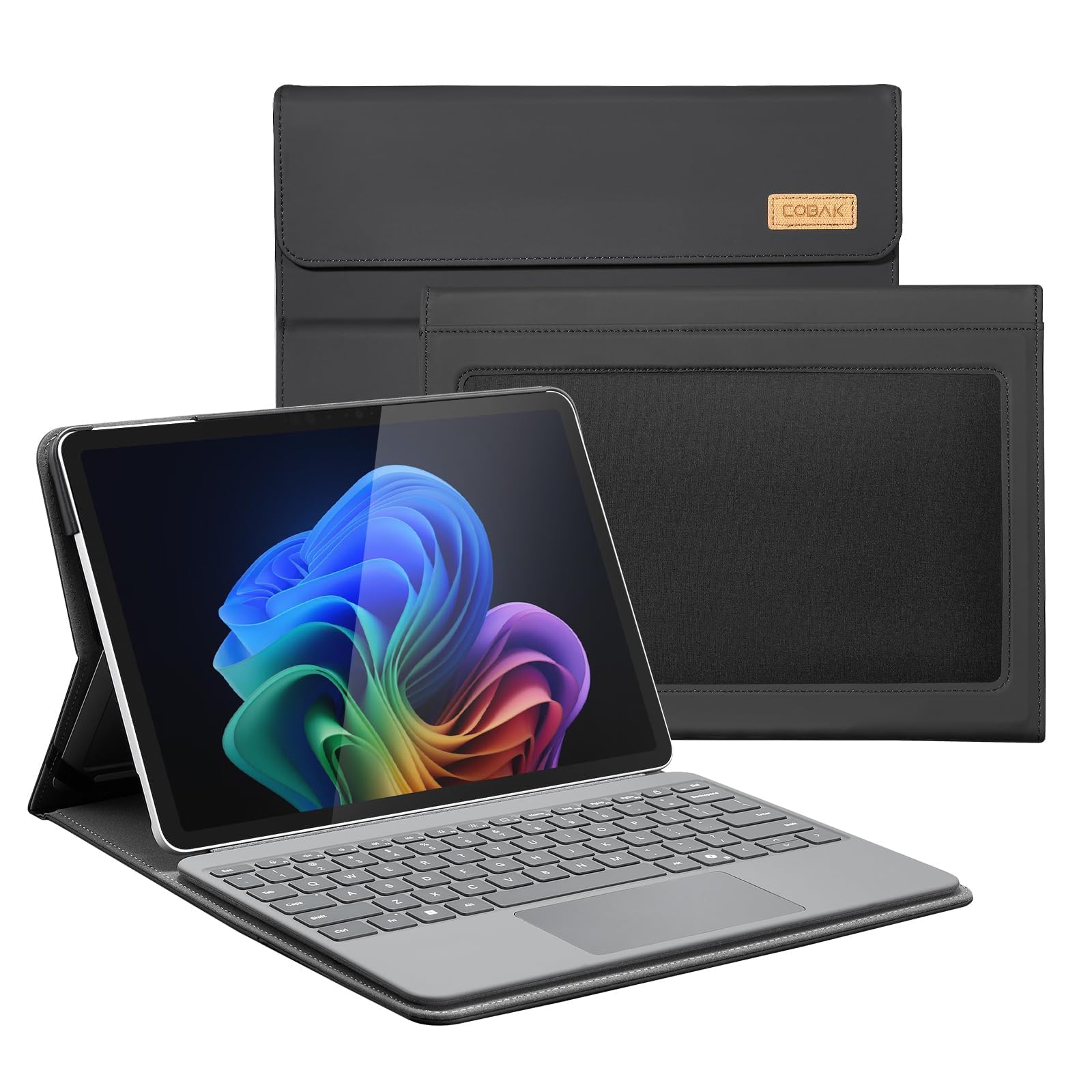 Microsoft Surface Pro 12 (2025) Folio Case with Stylus Holder#Color_Black