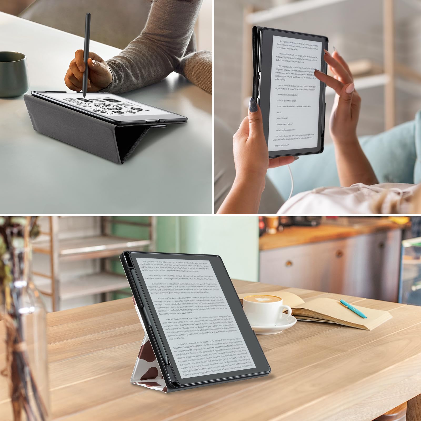 Ego Brown Cow Print Kindle Scribe Stand Case