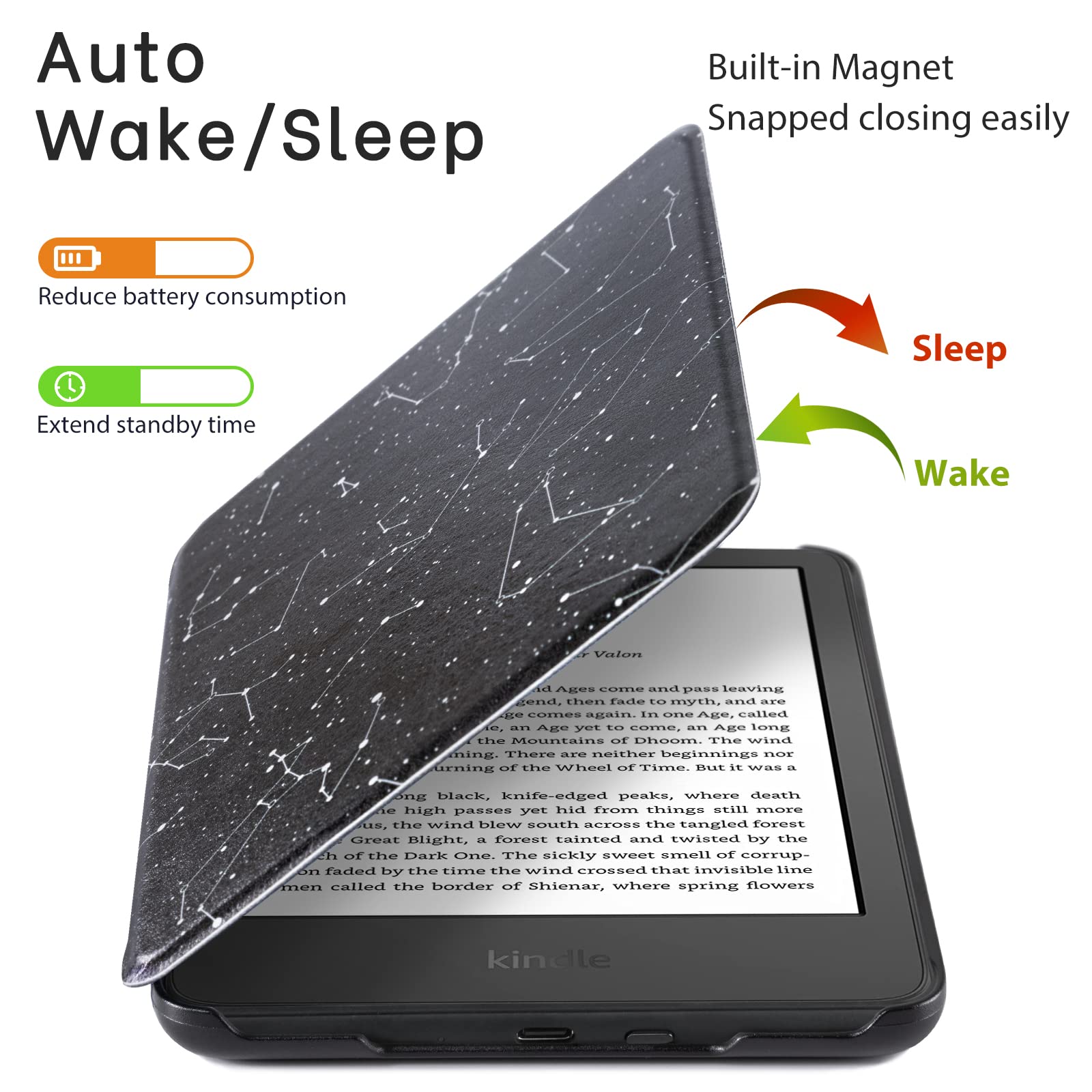 senyu Zodiac 6 inch kindle paperwhite basic Case