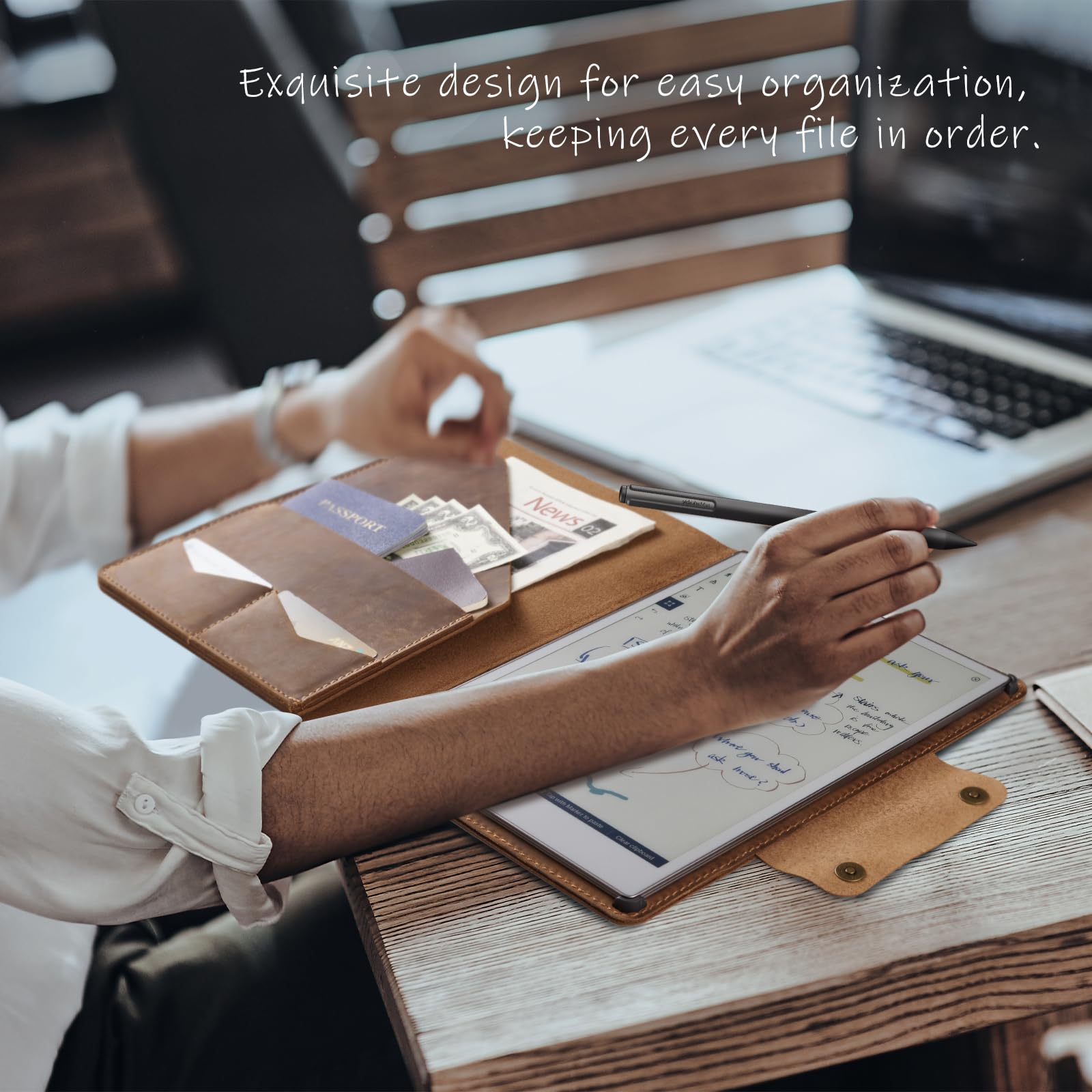 Remarkable Paper Pro 11.8" (2024) Genuine Cowhide Leather Slim Magnetic Case#Color_Cowhide Brown