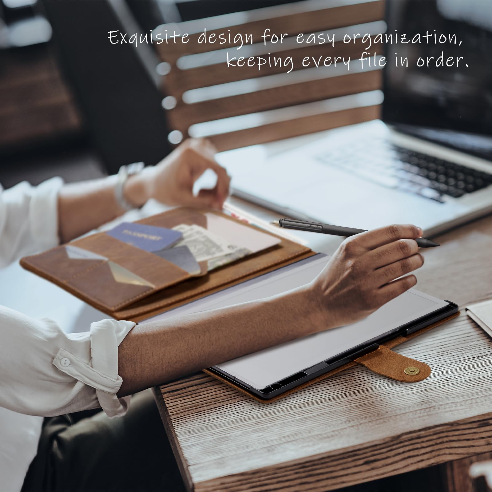 reMarkable 2 Tablet 10.3" (2020) Genuine Leather Slim Folio Case with Pen Holder